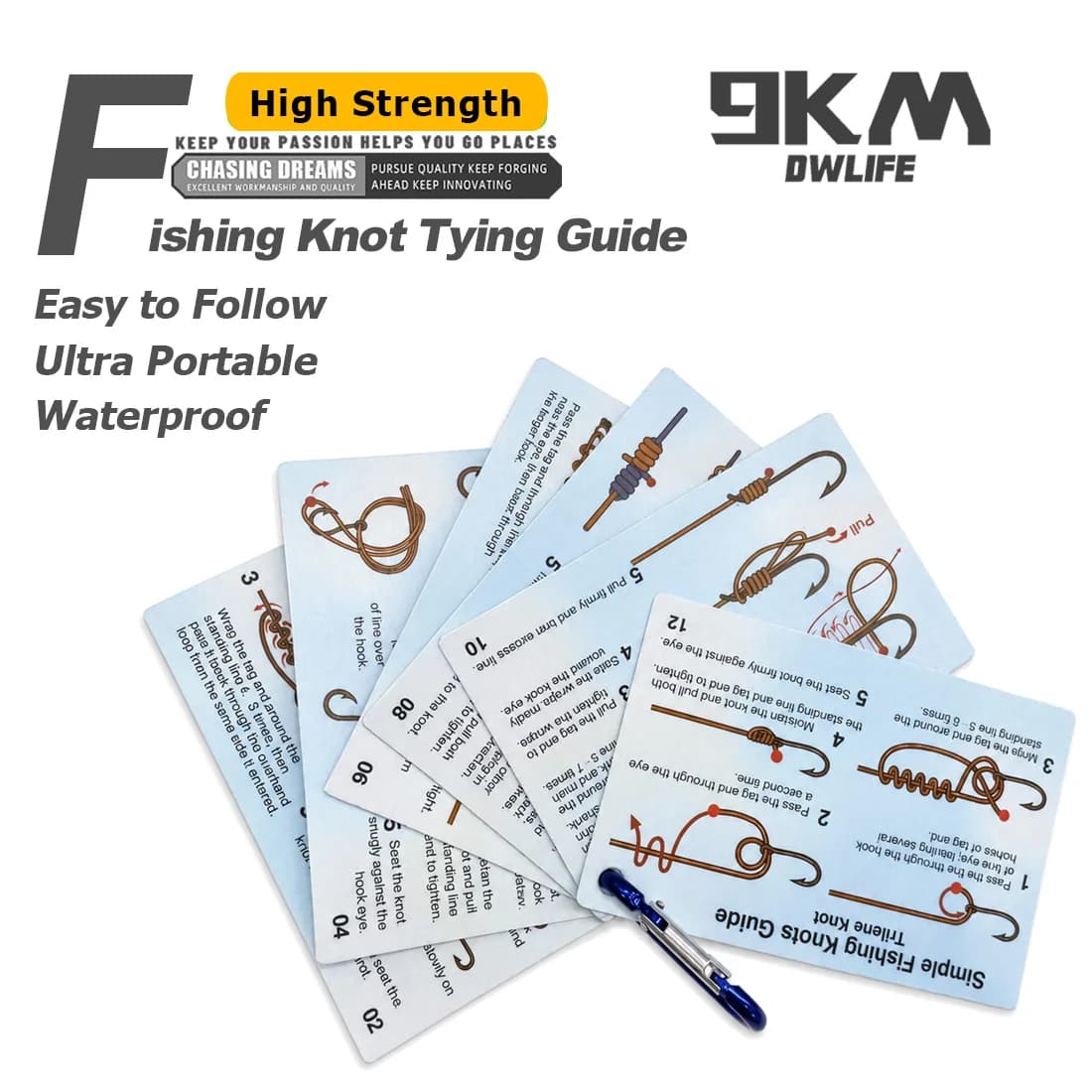 Waterproof Fishing Knot Tying Instruction Cards