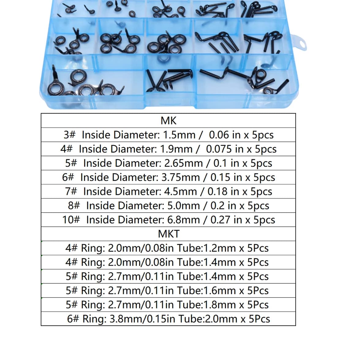 Stainless Steel Rod Building Guides with Ceramic Rings, 35-70 Pcs