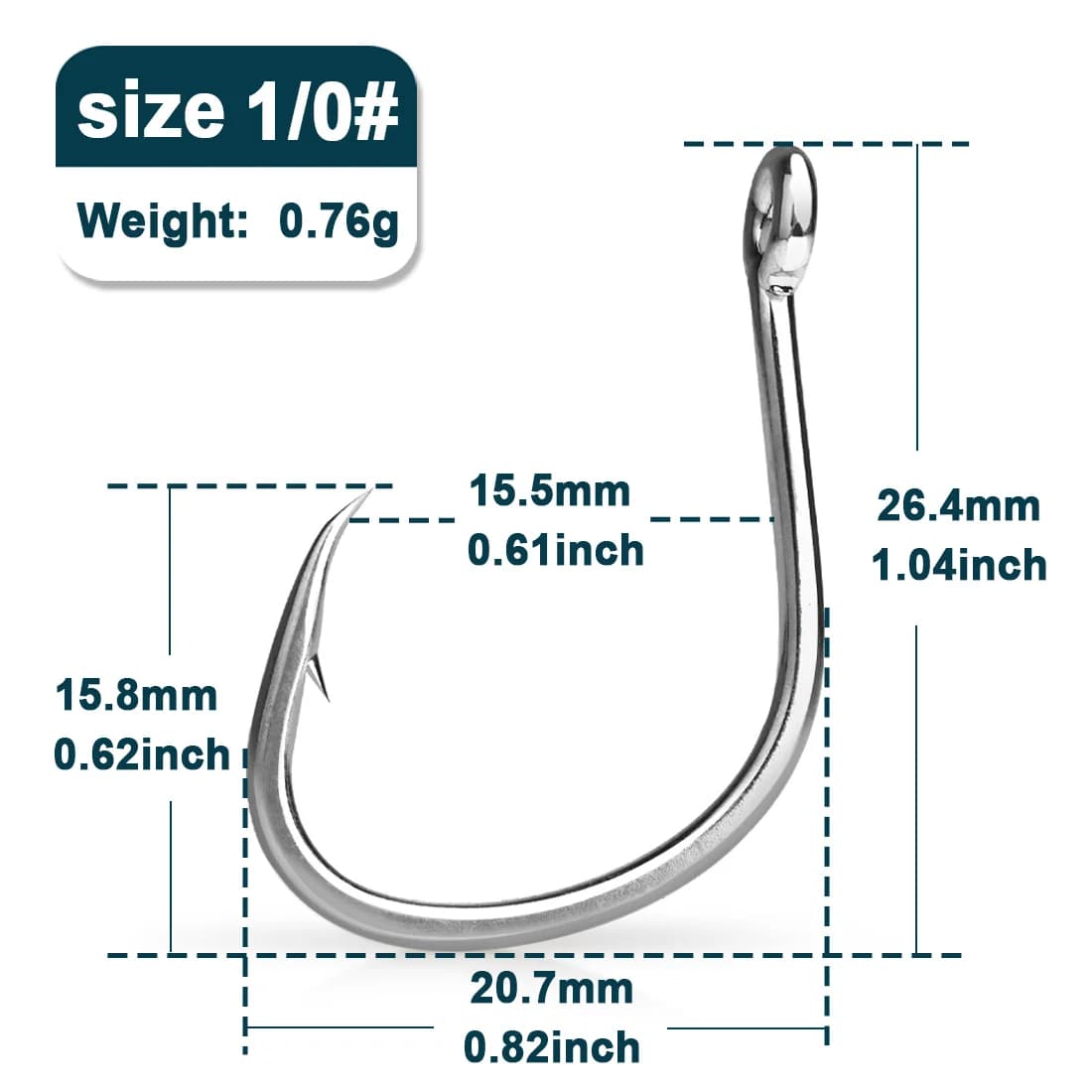 Wide Gap Non-Offset Circle Live Bait Hooks, 25-100 Pcs