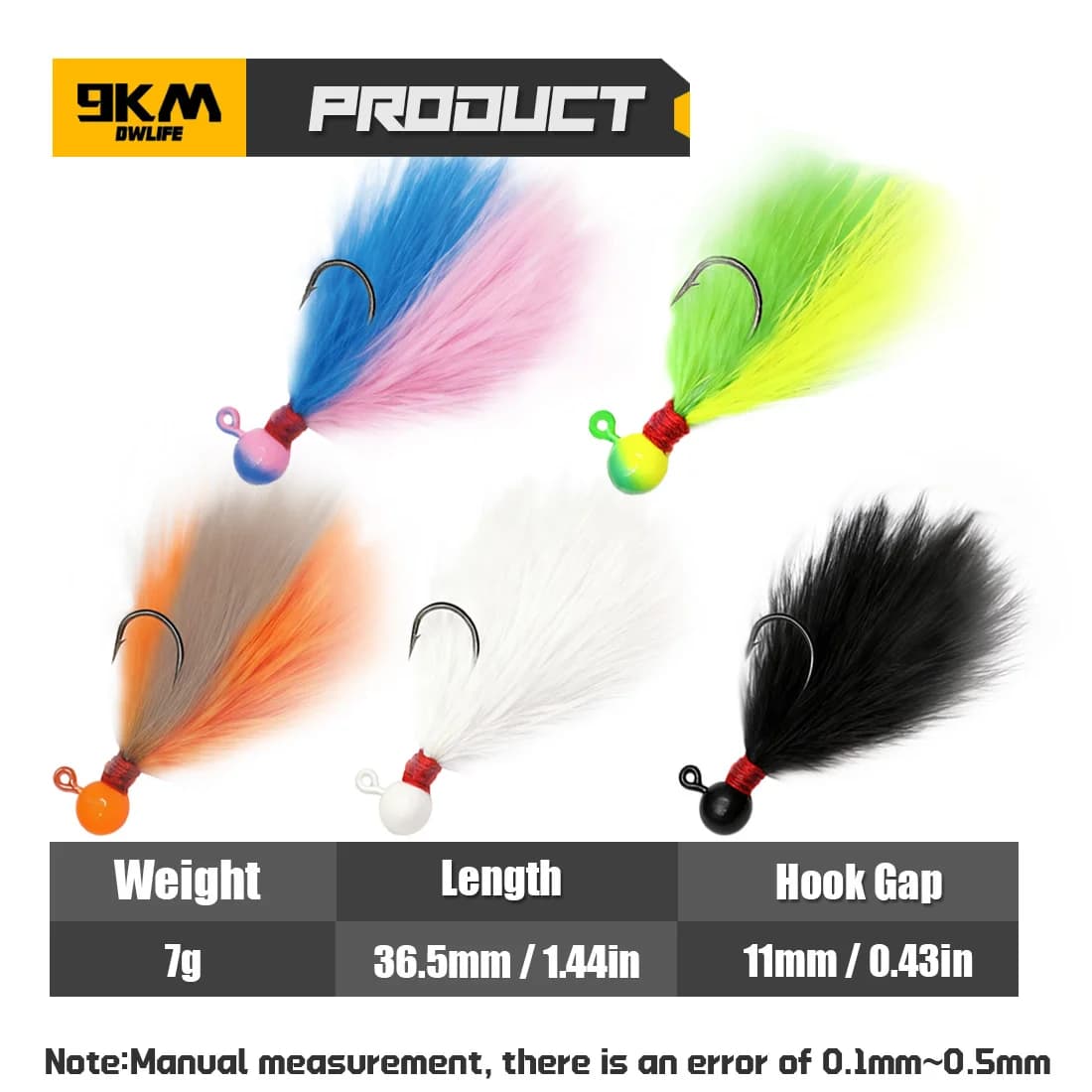 5Pcs Mixed Color Marabou Feather Jig Kit