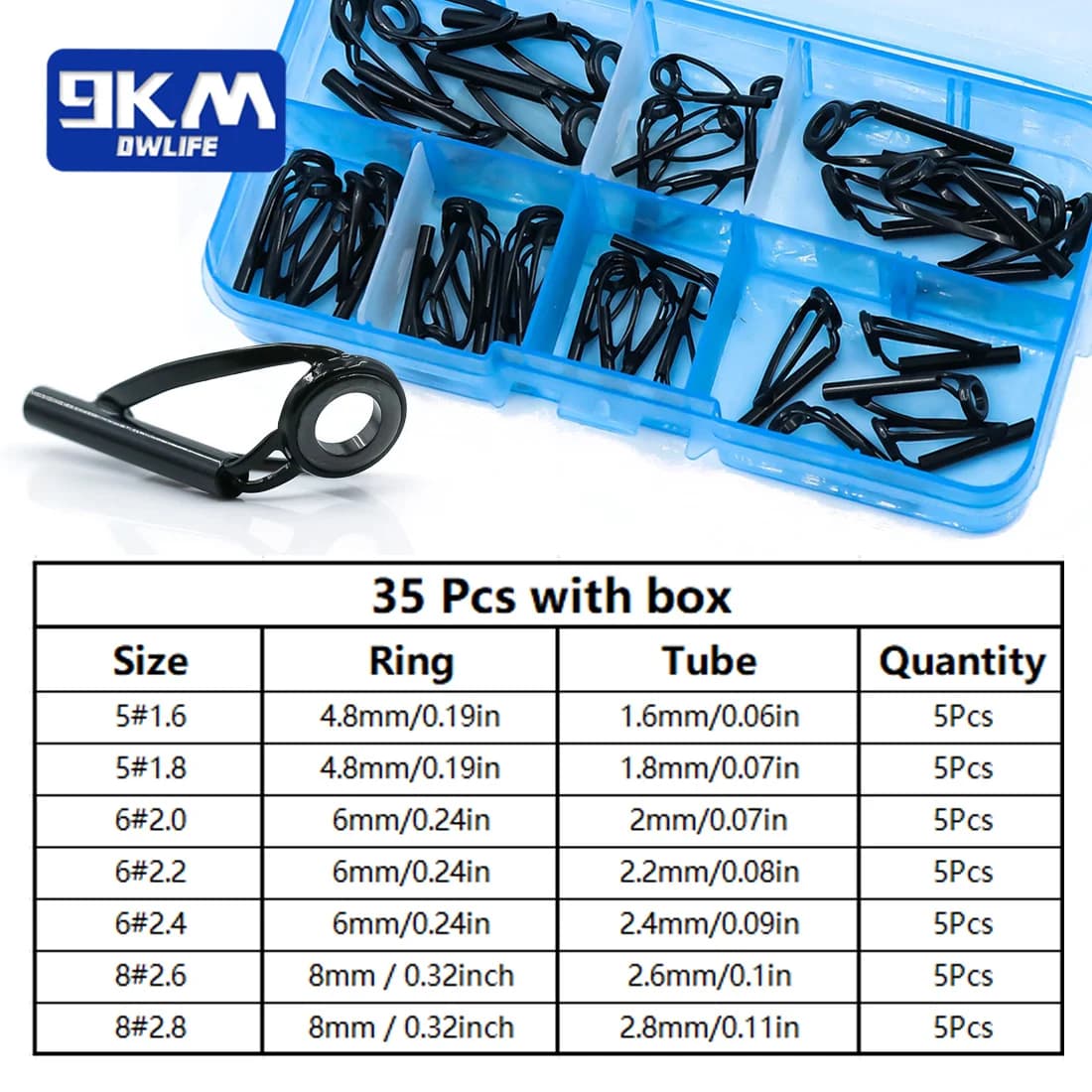 Spinning Rod Tip Top Guide Repair Kit