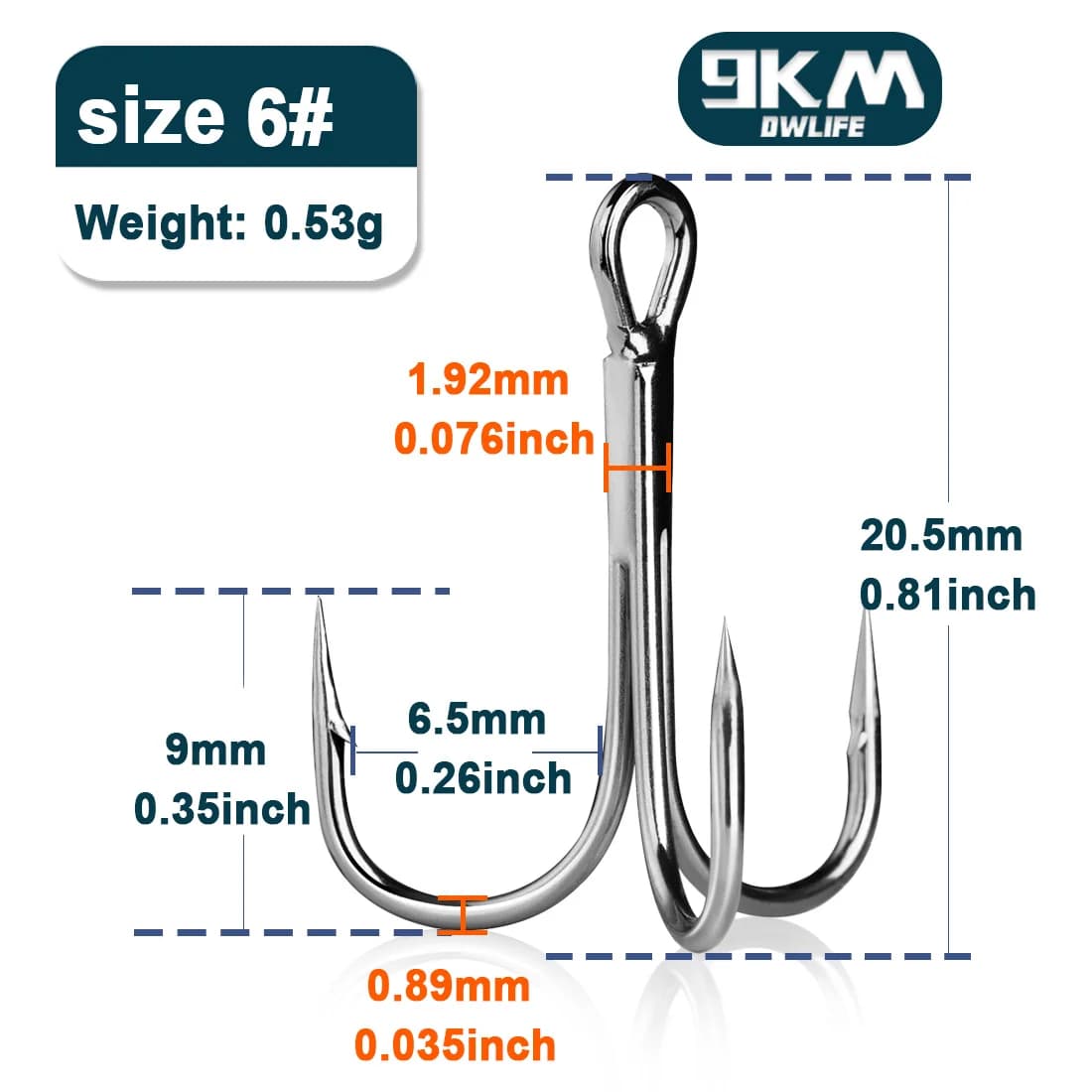 Round Bend Treble Hooks for Hard Lures