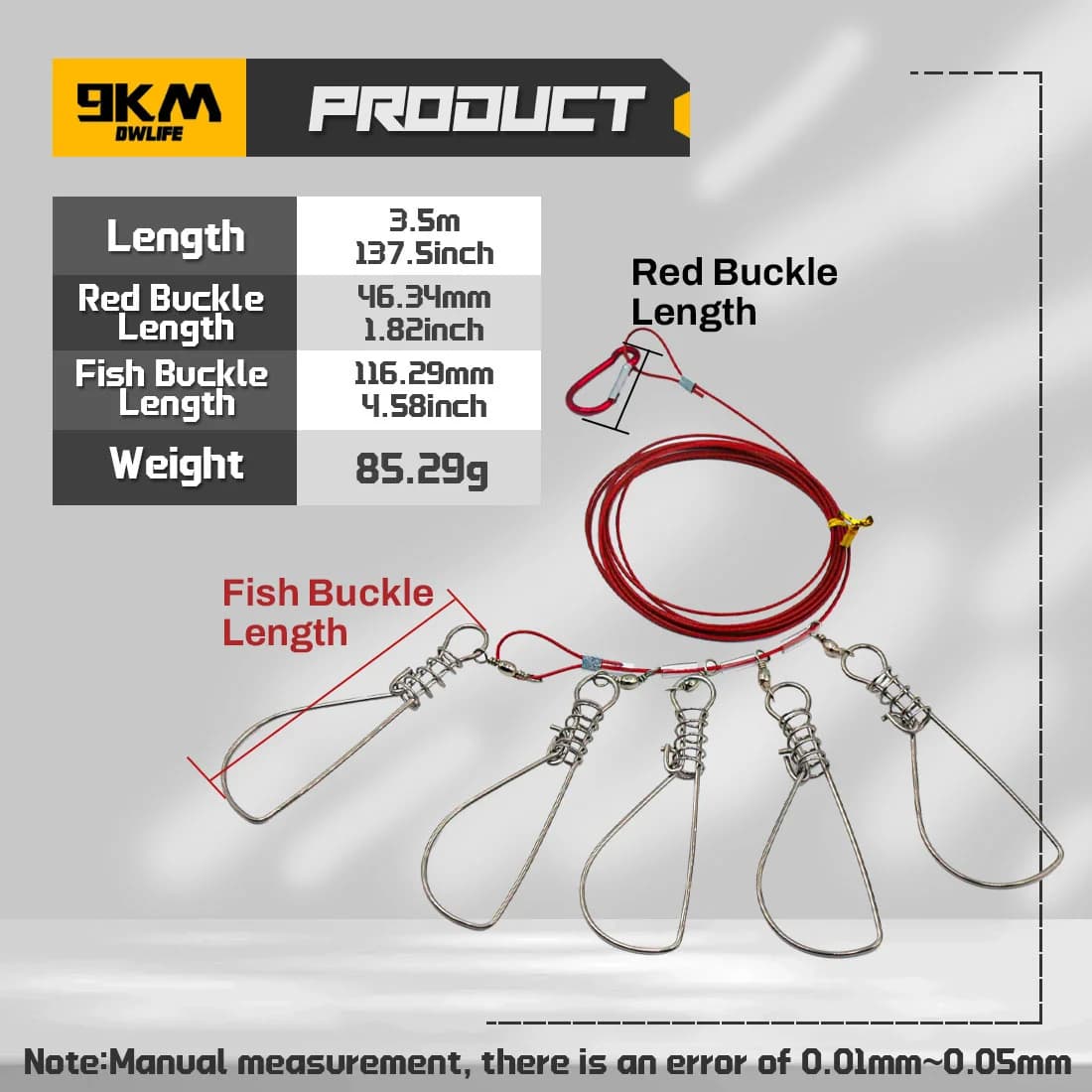 5 Clips Stainless Steel Fish Stringer with Rope