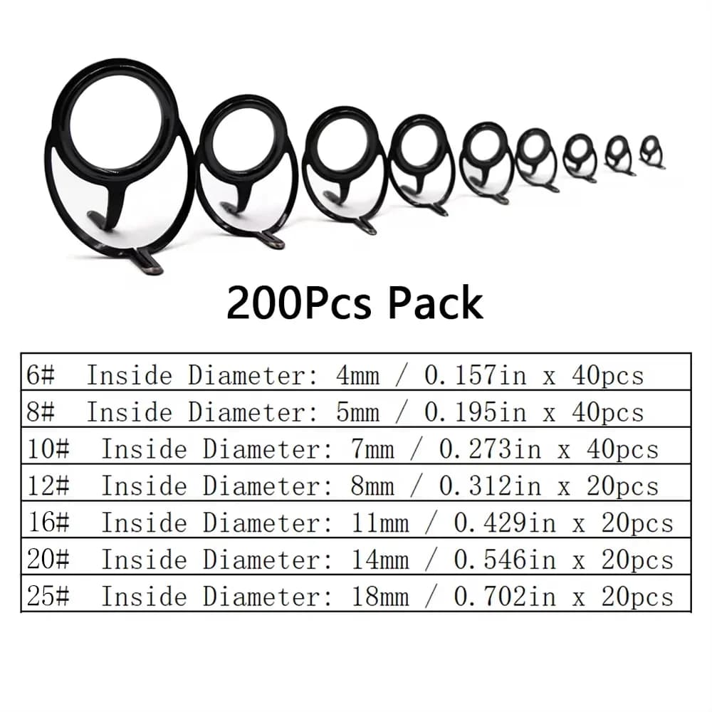 Stainless Steel Fishing Rod Guide Repair Kit, 4-38mm