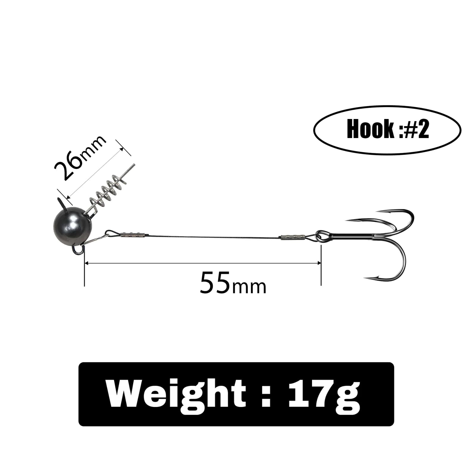 Screwball Jig Head Pike Stinger Rigs with Treble Hook