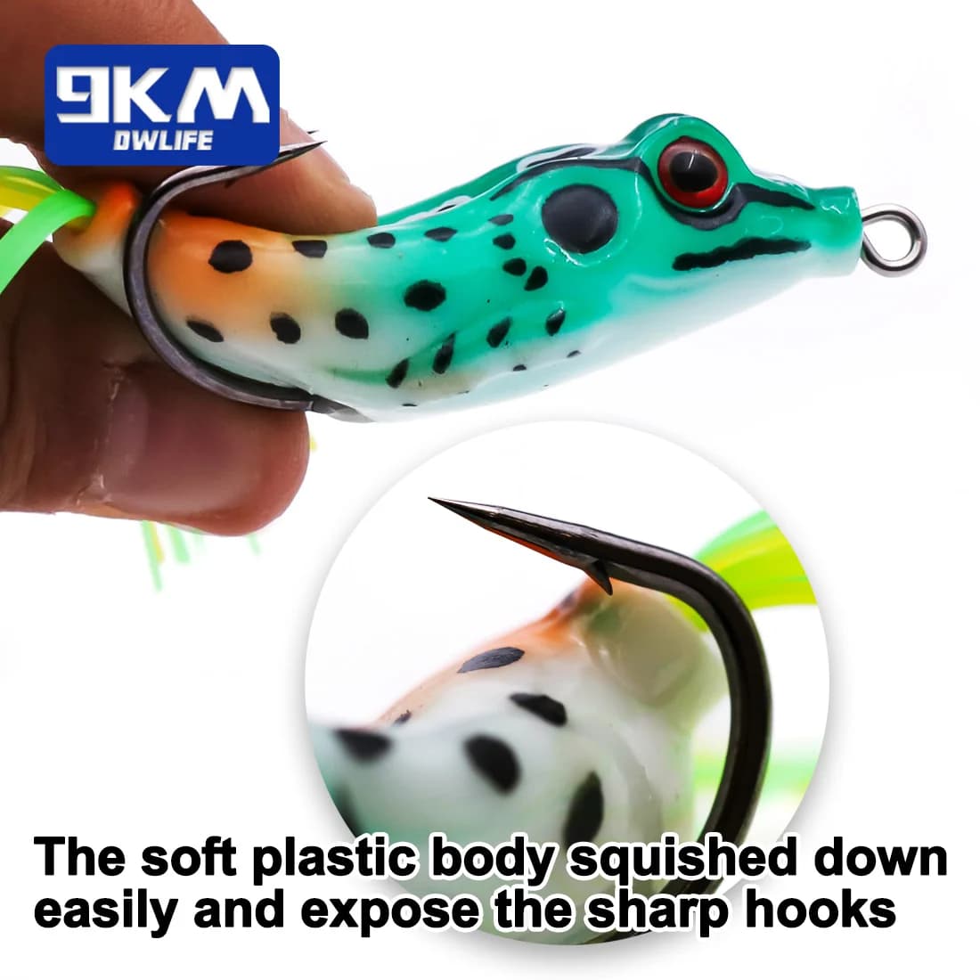 Topwater Frog Lures, PVC Fork Tail Soft Bait