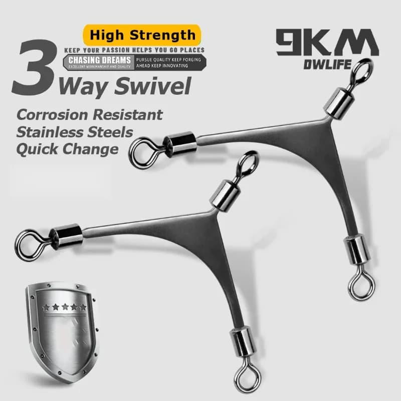 15-60Pcs 3-Way Rolling Barrel Swivels
