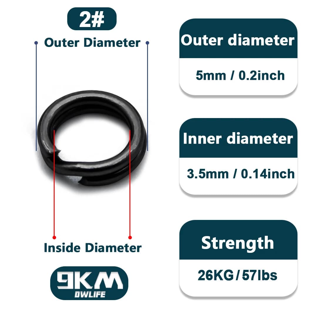 Black Stainless Steel Split Rings for Lures