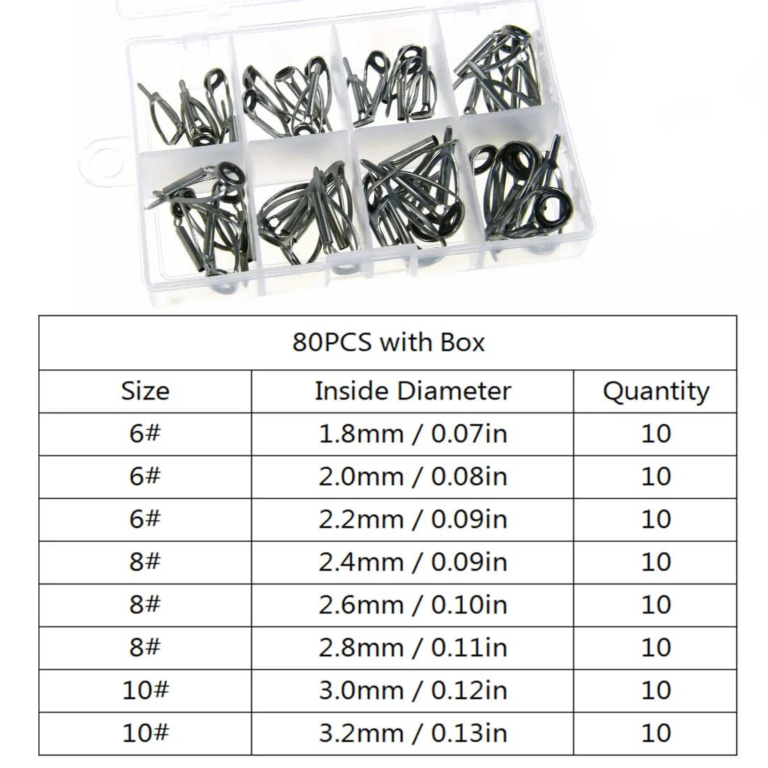Fishing Rod Tip Guide Repair Kit, Stainless Steel Ceramic Rings