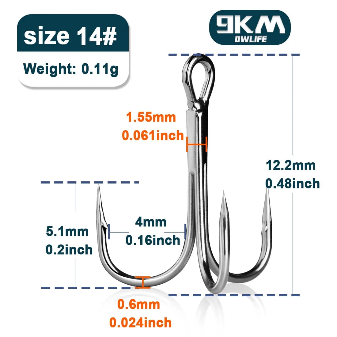 Round Bend Treble Hooks for Hard Lures