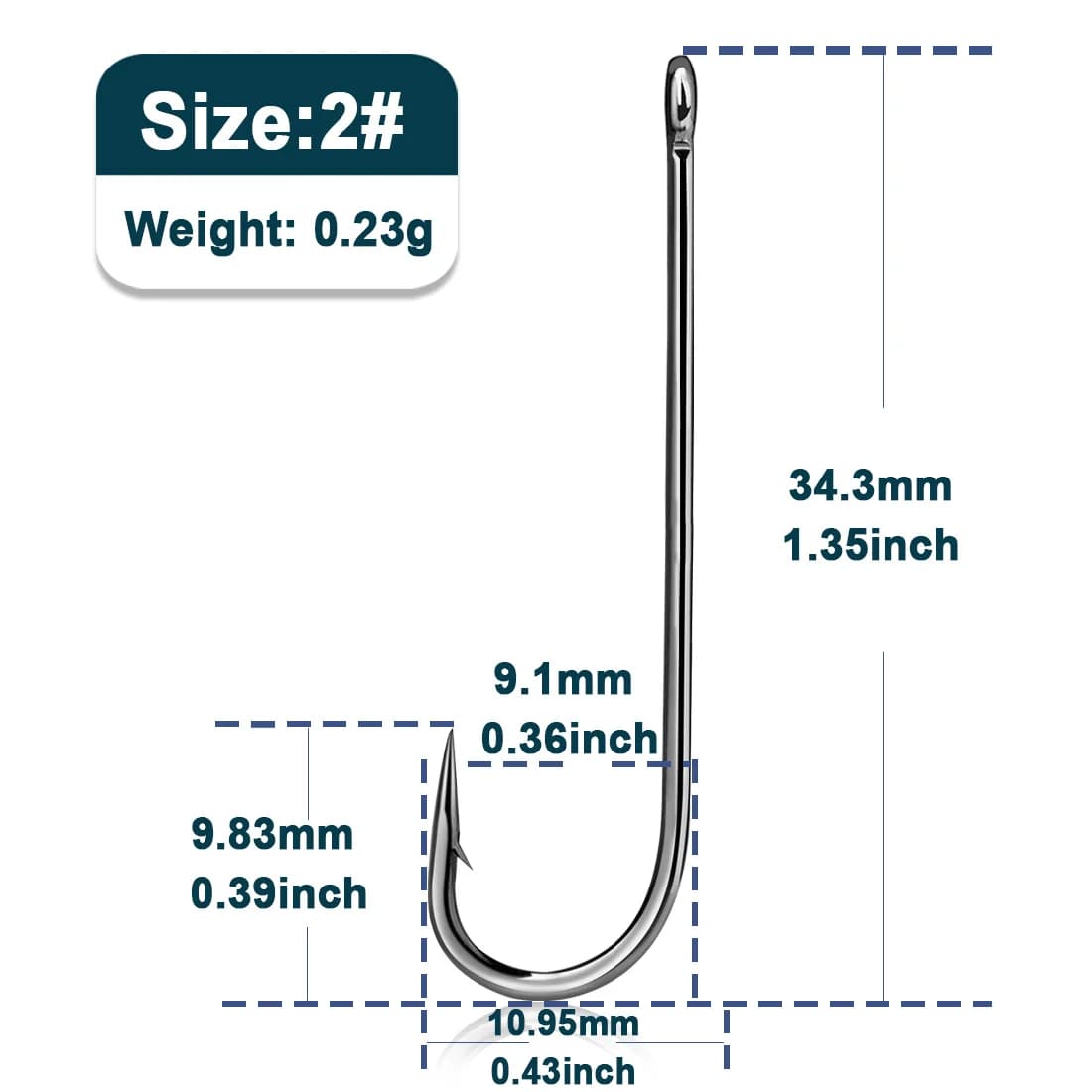 Lightweight Aberdeen Long Shank Fishing Hooks