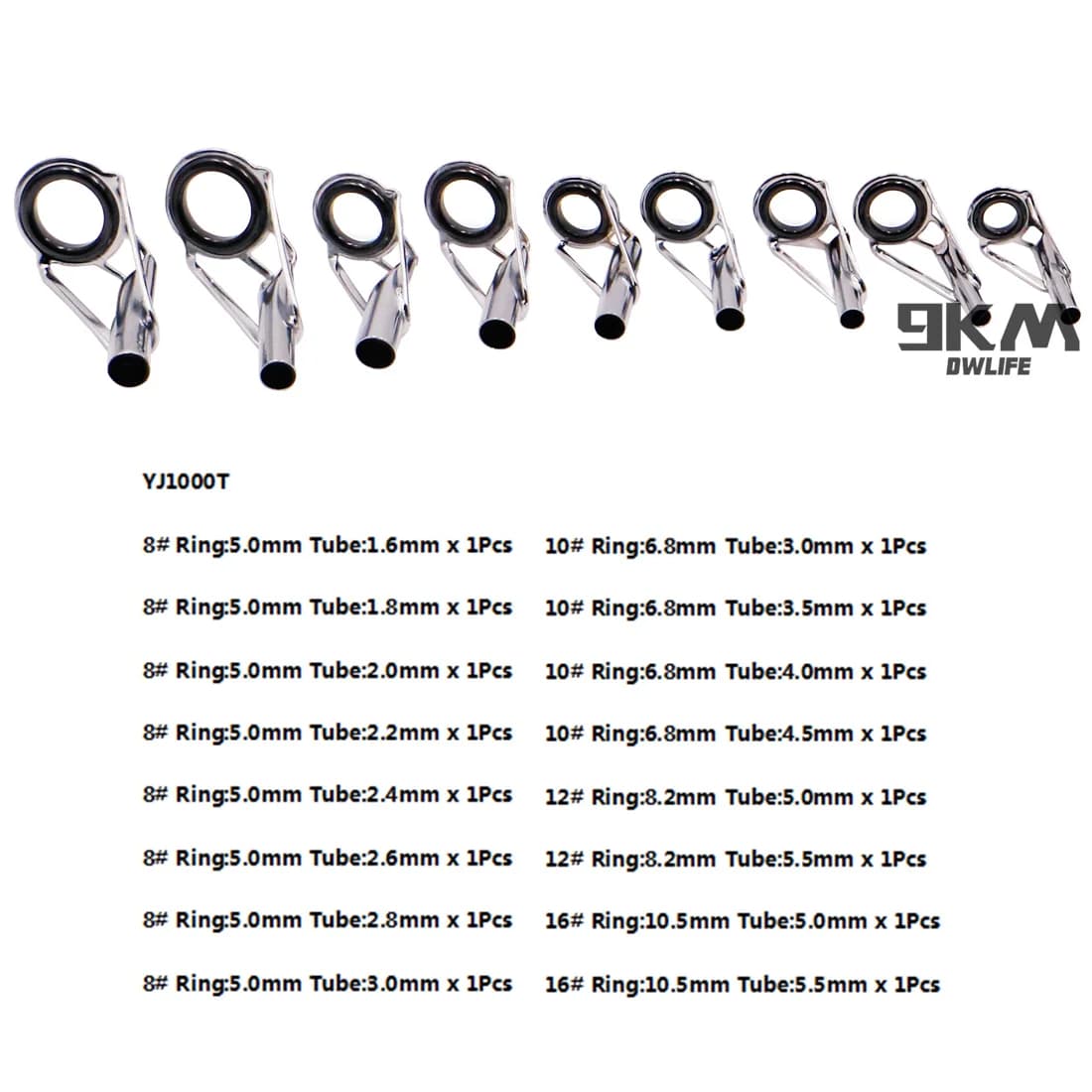 Chrome Stainless Steel Fishing Rod Guide Repair Kit