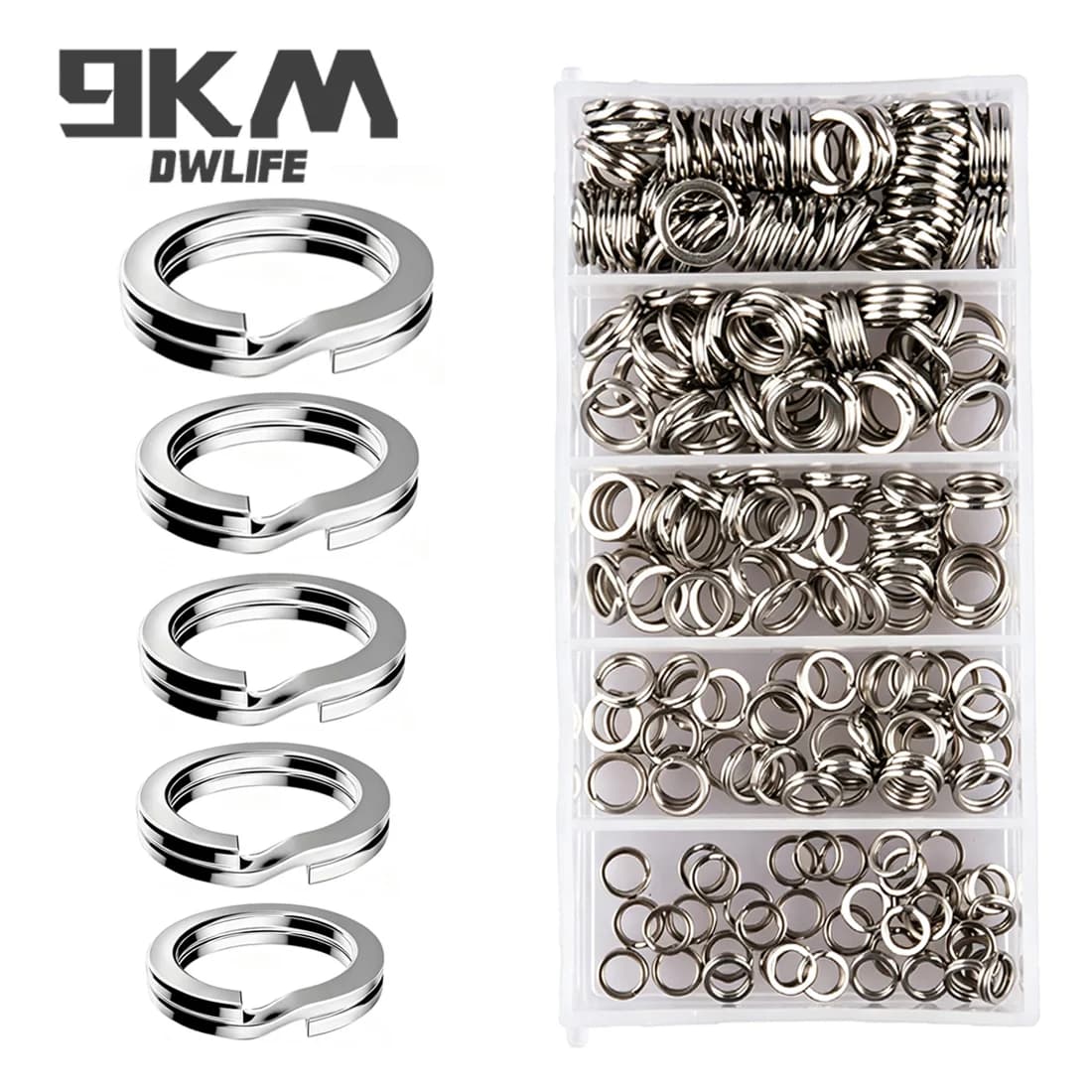 Stainless Steel Flattened Split Ring Kit, 100-250 Pack