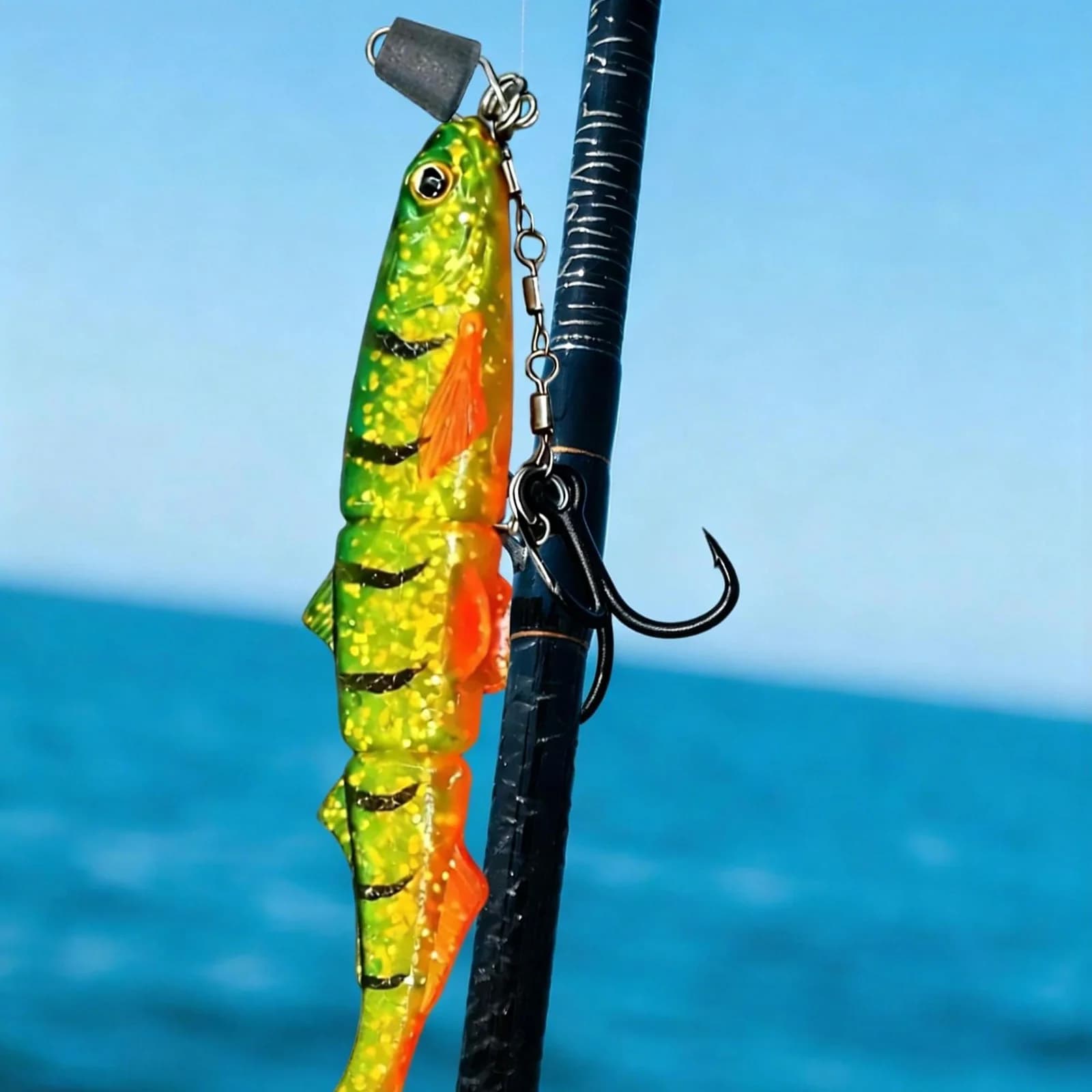 Black Treble Hooks with Snap Swivels Set