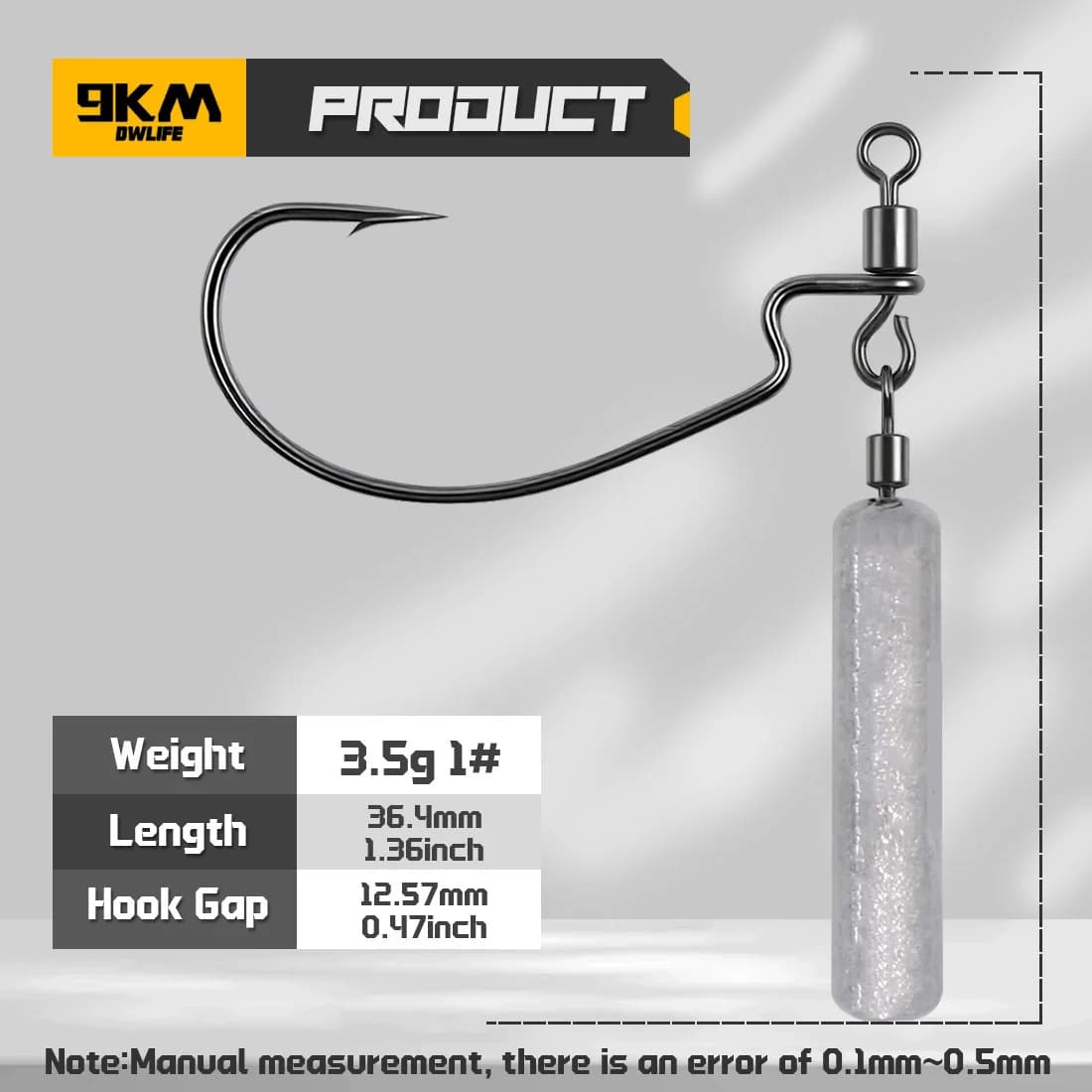 Drop Shot Hook Rig with Integrated Weight Sinker