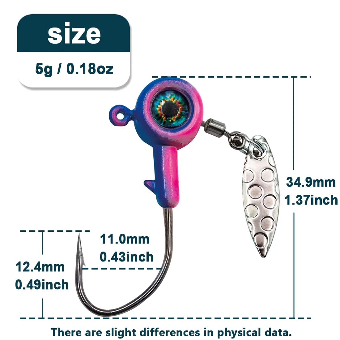 Jig Head Hooks with Willow Blade Spinner Underspin
