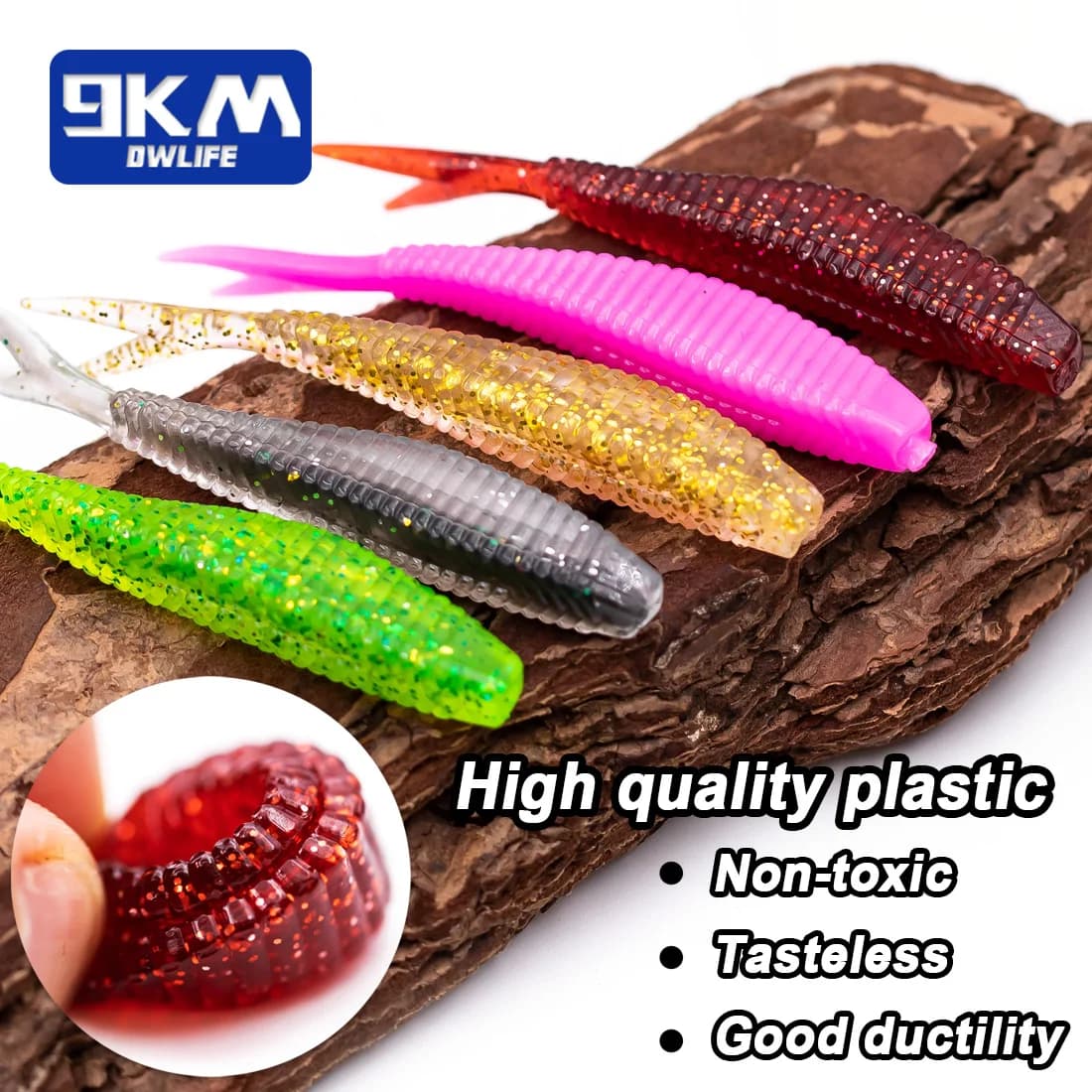 Soft Plastic Forked Paddle Tail Swimbaits, 15 Pieces, 7cm