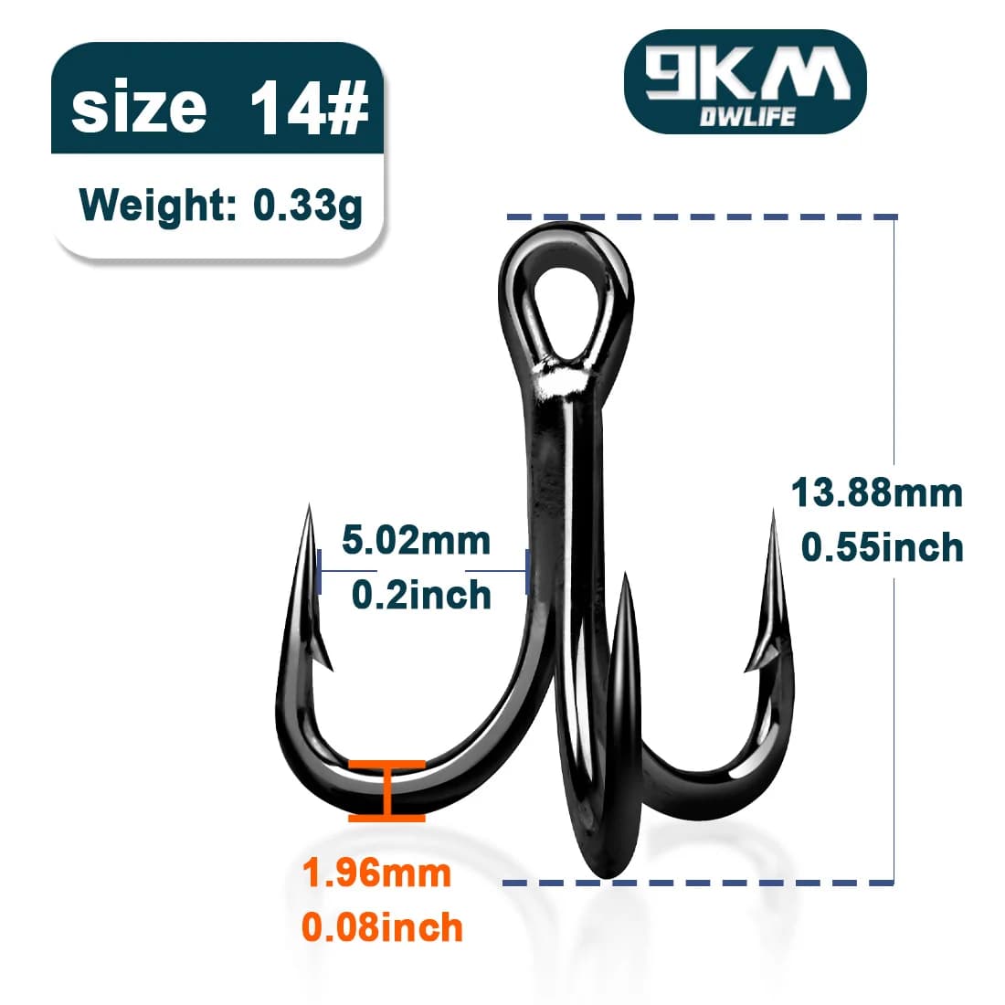 4X Strong Treble Hooks, 10-30 Pcs
