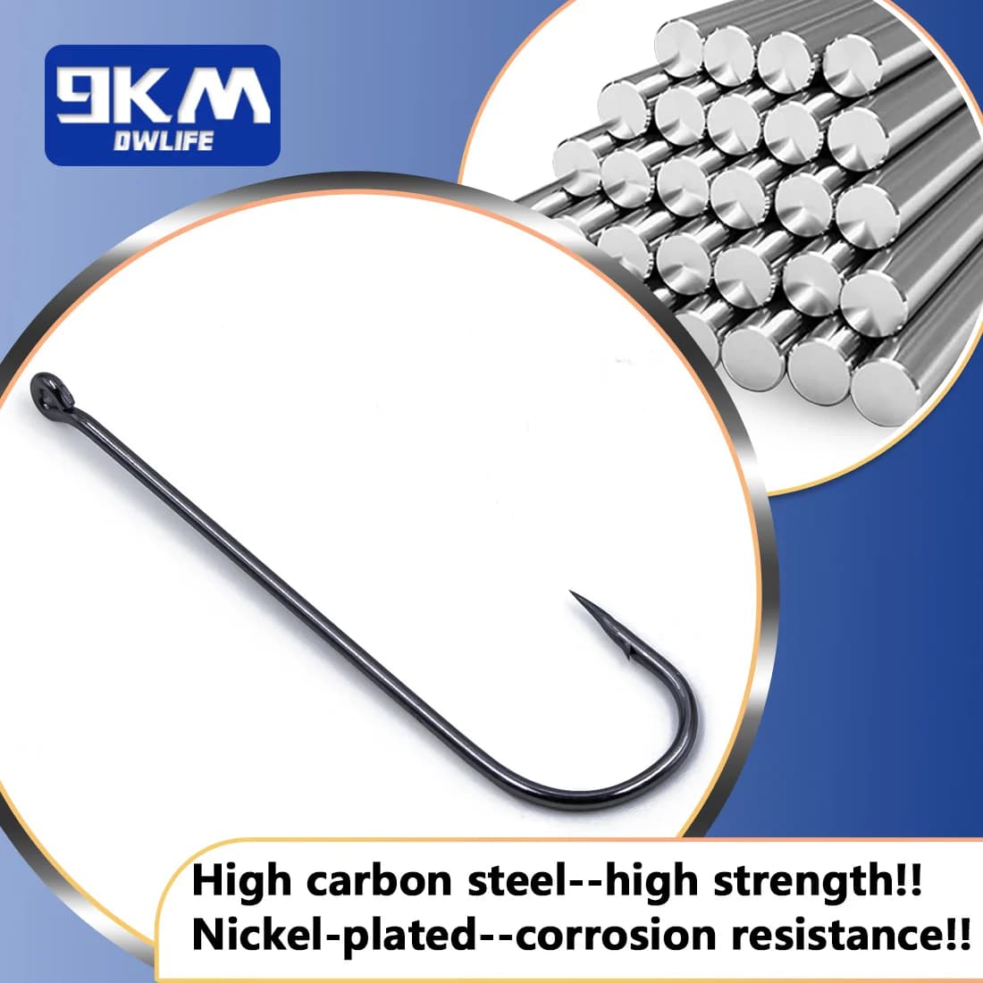 Lightweight Aberdeen Long Shank Fishing Hooks