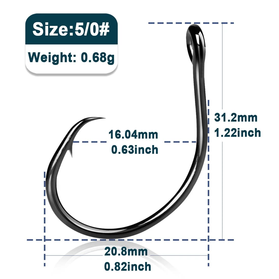 Wide Gap Inline Circle Hooks for Live Bait