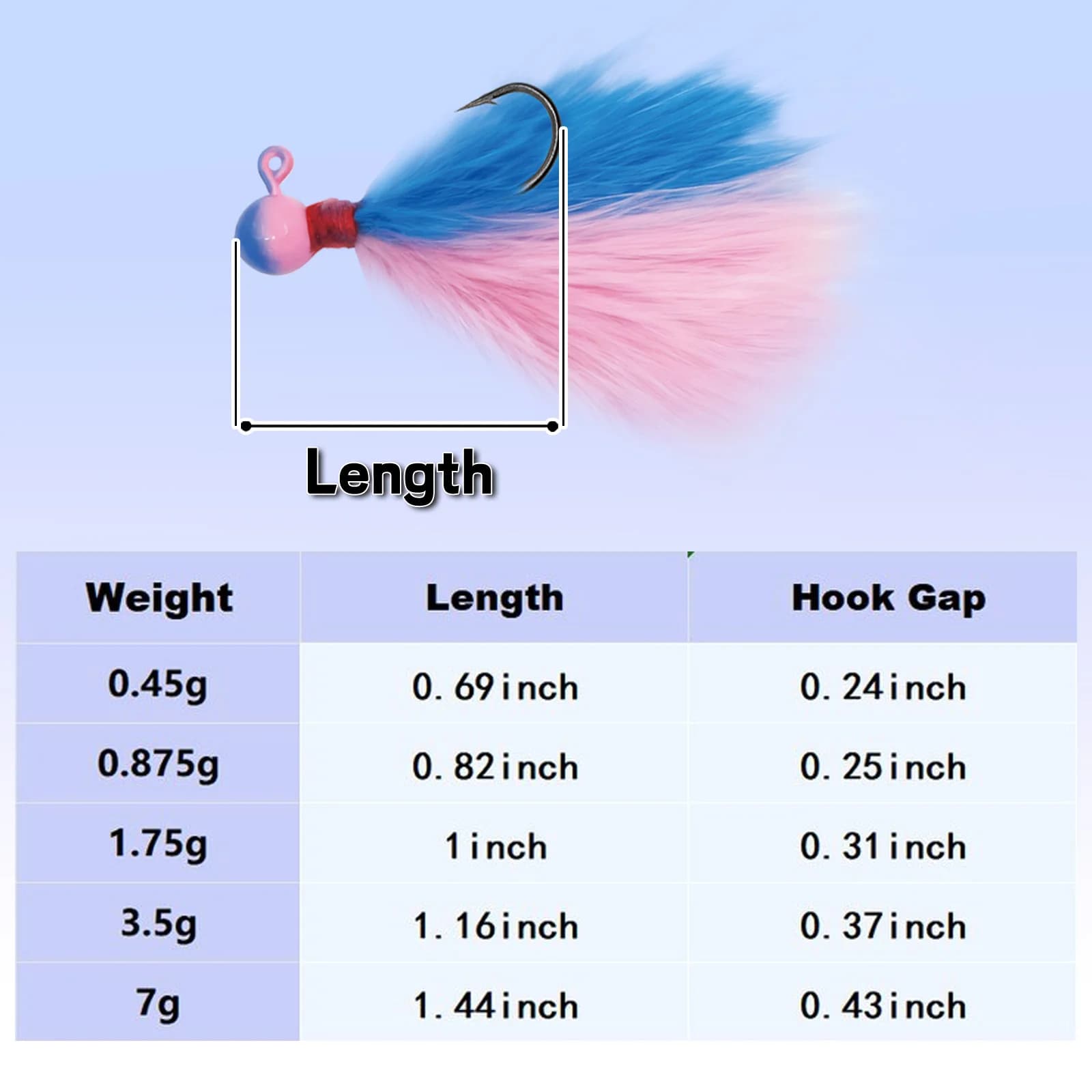 5Pcs Mixed Color Marabou Feather Jig Kit