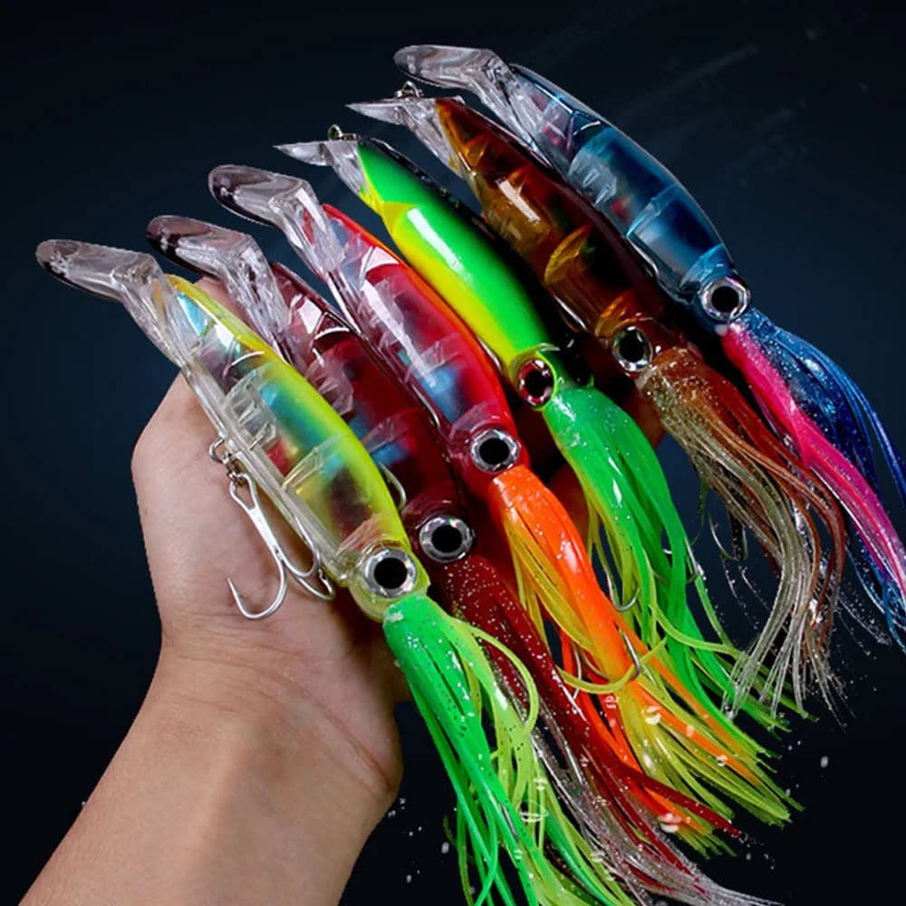 Artificial Squid Lure with 3D Holographic Eyes