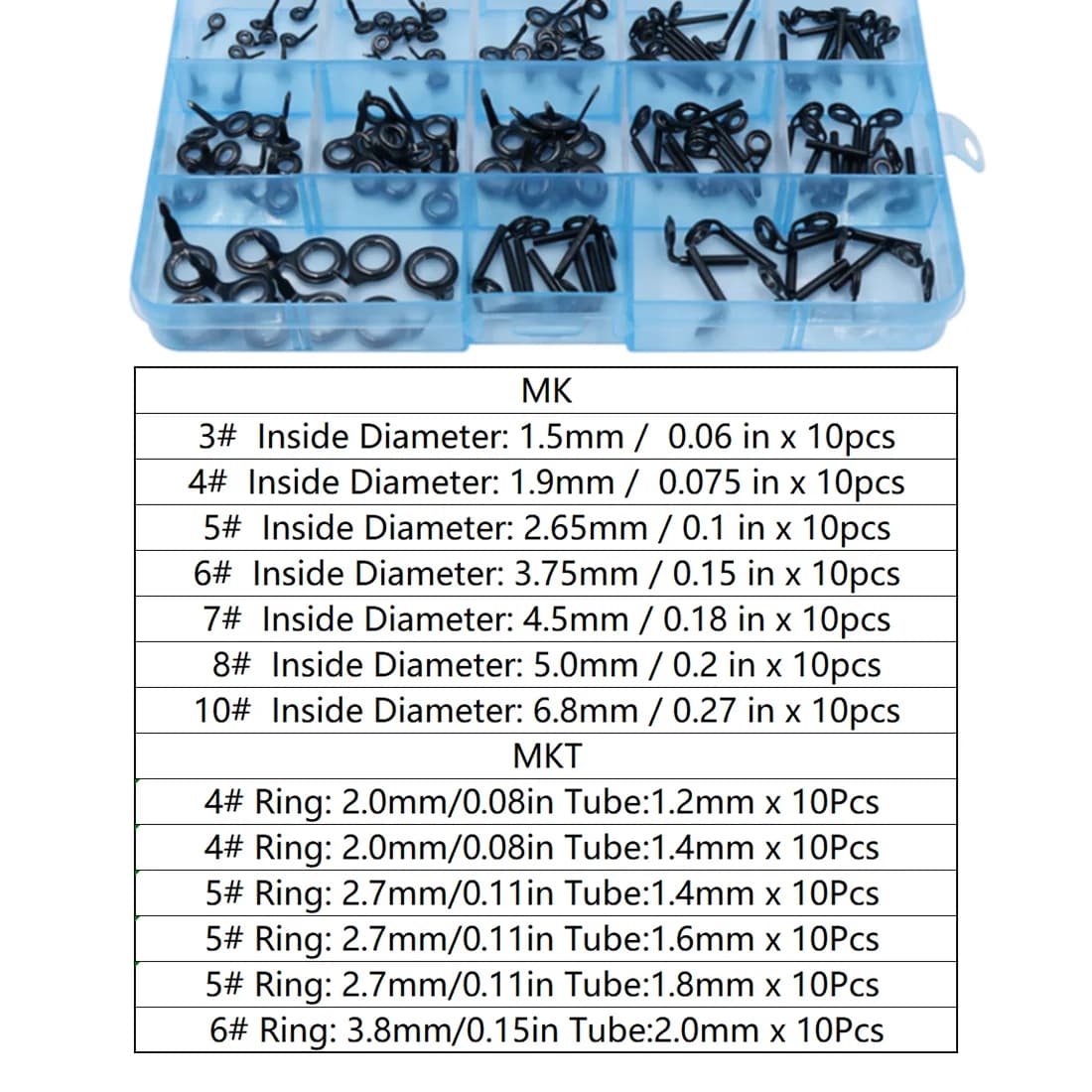 Stainless Steel Rod Building Guides with Ceramic Rings, 35-70 Pcs