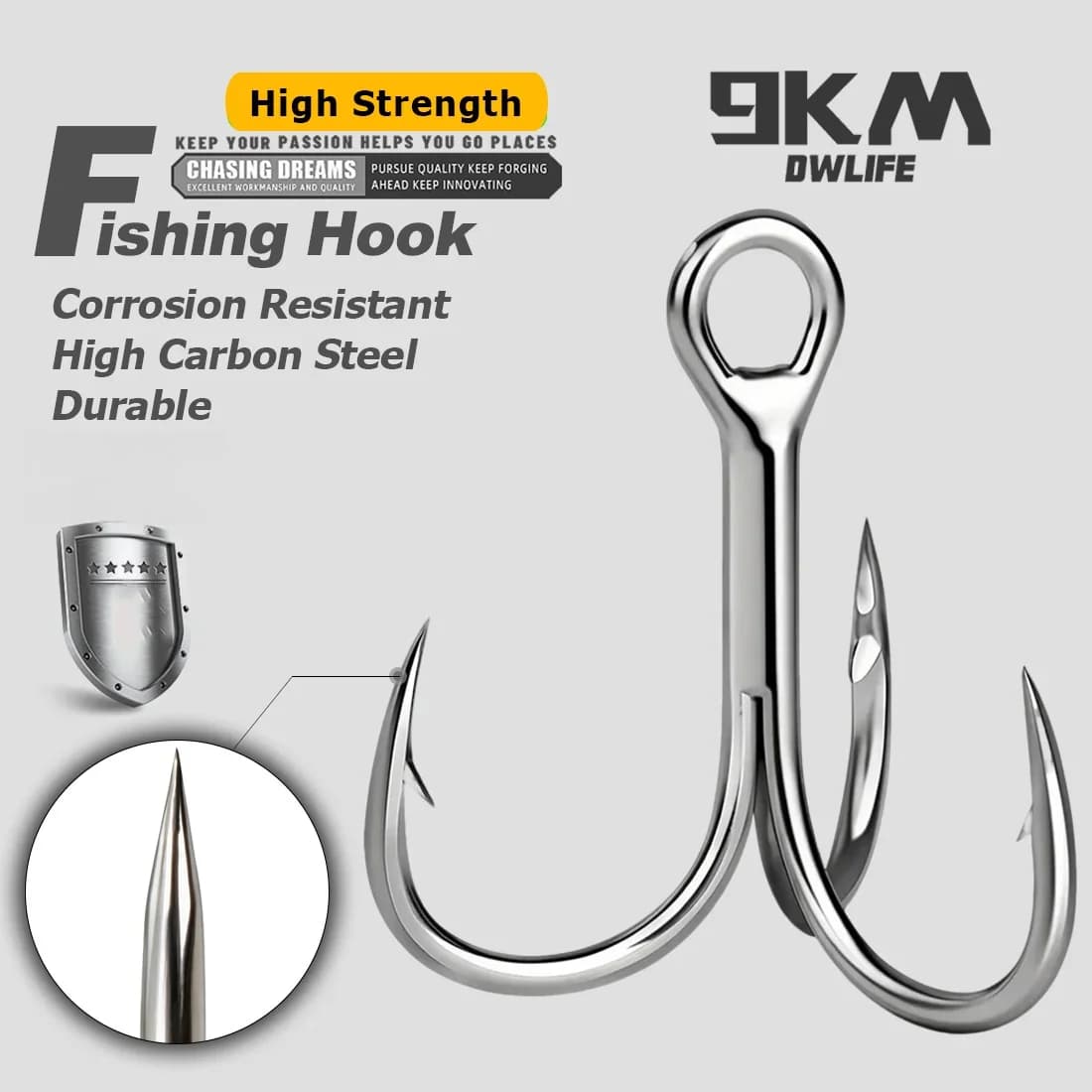 Strong Saltwater Treble Hooks for Hard Lures