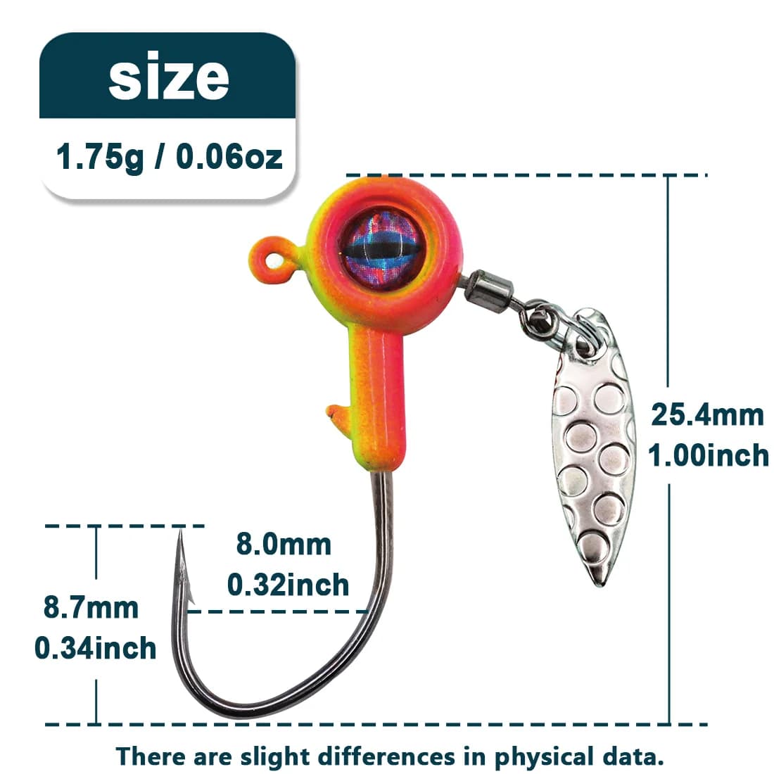Jig Head Hooks with Willow Blade Spinner Underspin
