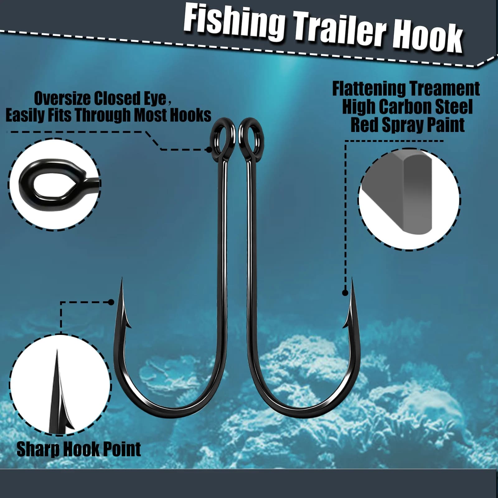 Fishing Trailer Hooks for Spinnerbaits, 50-200pcs