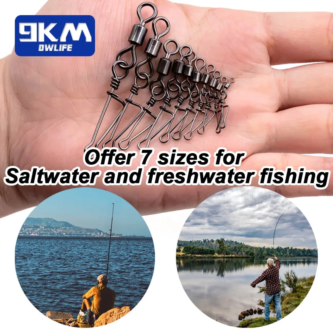 Italian Snap Quick Change Rolling Swivels for Fishing