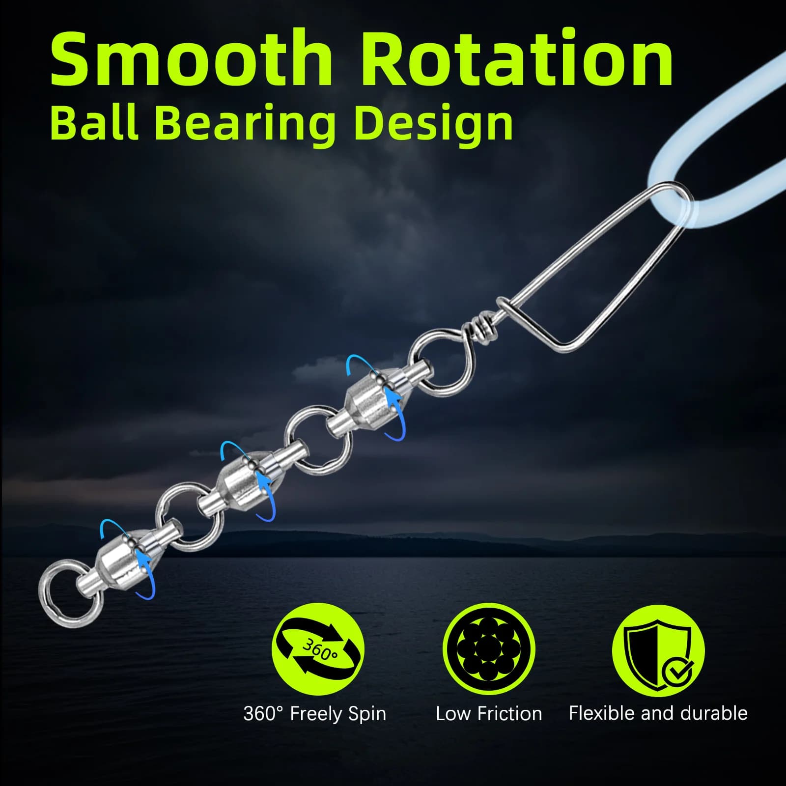 5pcs 3-Joint Ball Bearing Swivel Snaps