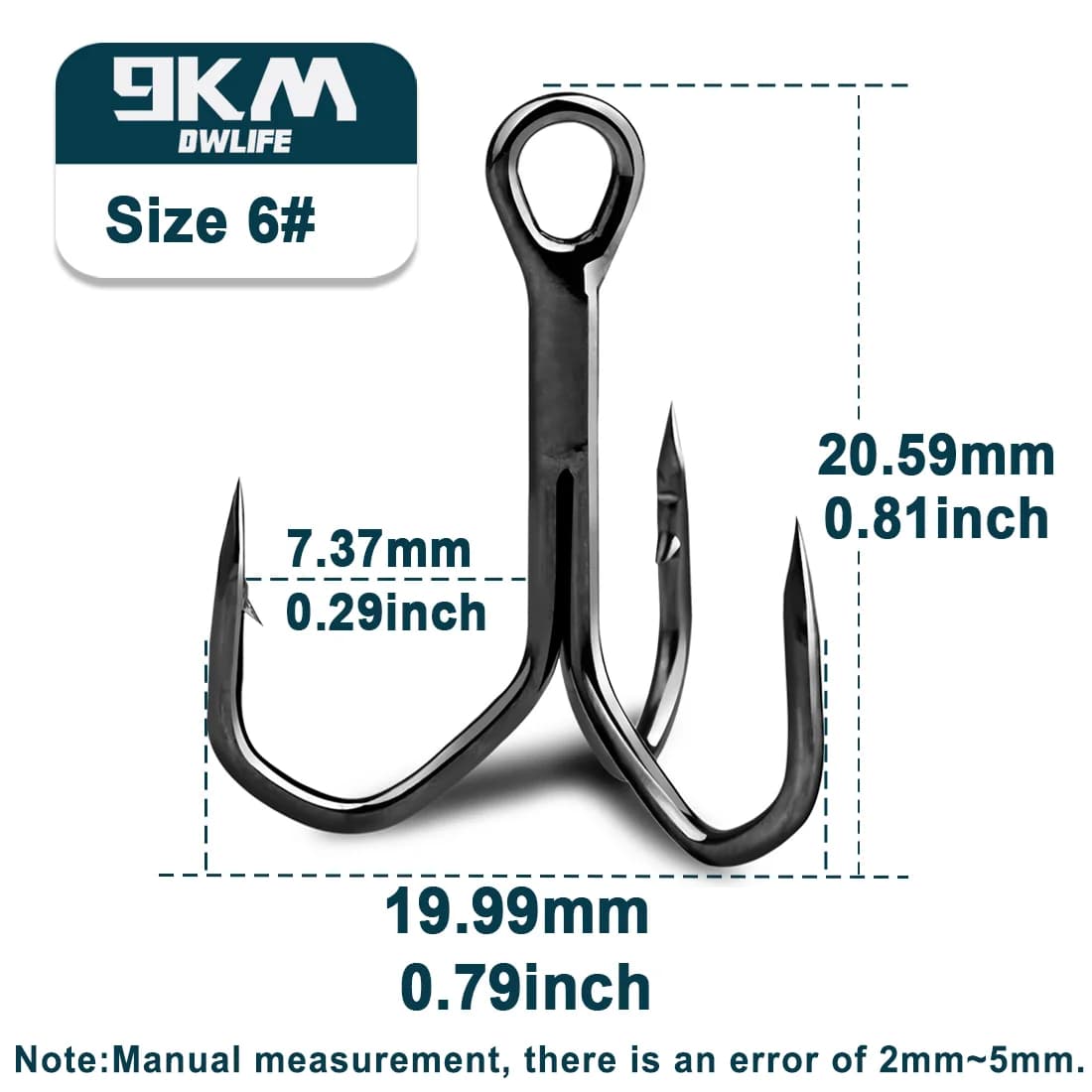 High Carbon Steel Treble Fishing Hooks, 25-100 Pcs