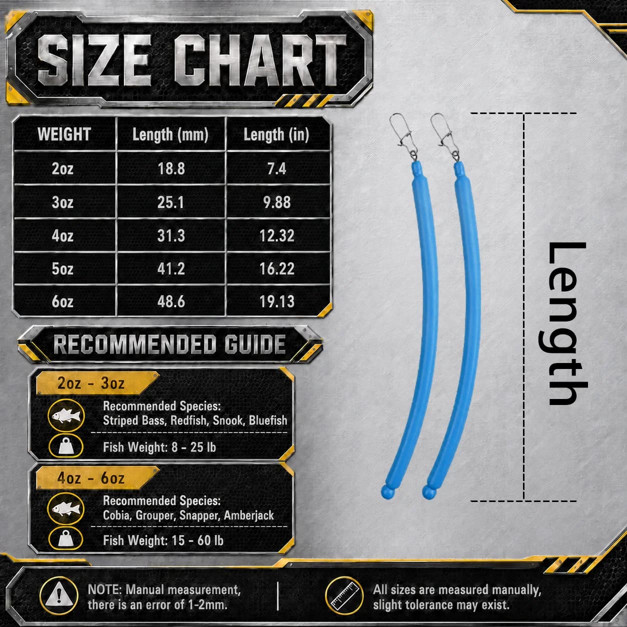 2-6oz No-Snag Dragging Weights for Trolling