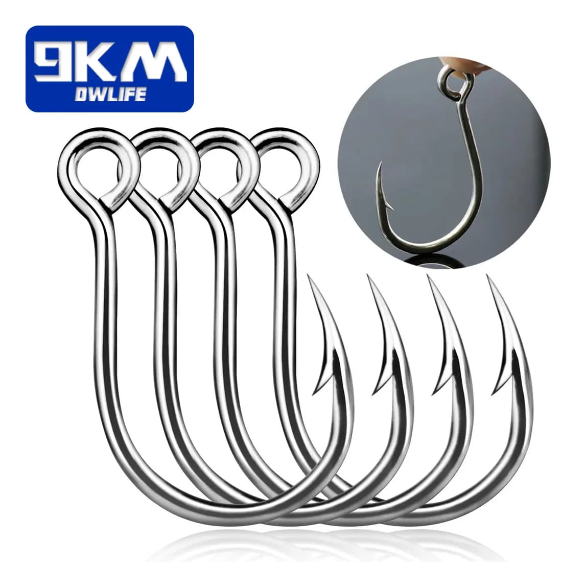 Inline Carp Jigging Hooks, High Carbon Steel, 25 Pcs