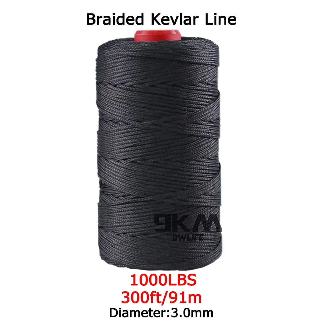 Black Braided Kevlar Fishing Assist Rope, 50-1500 Lbs
