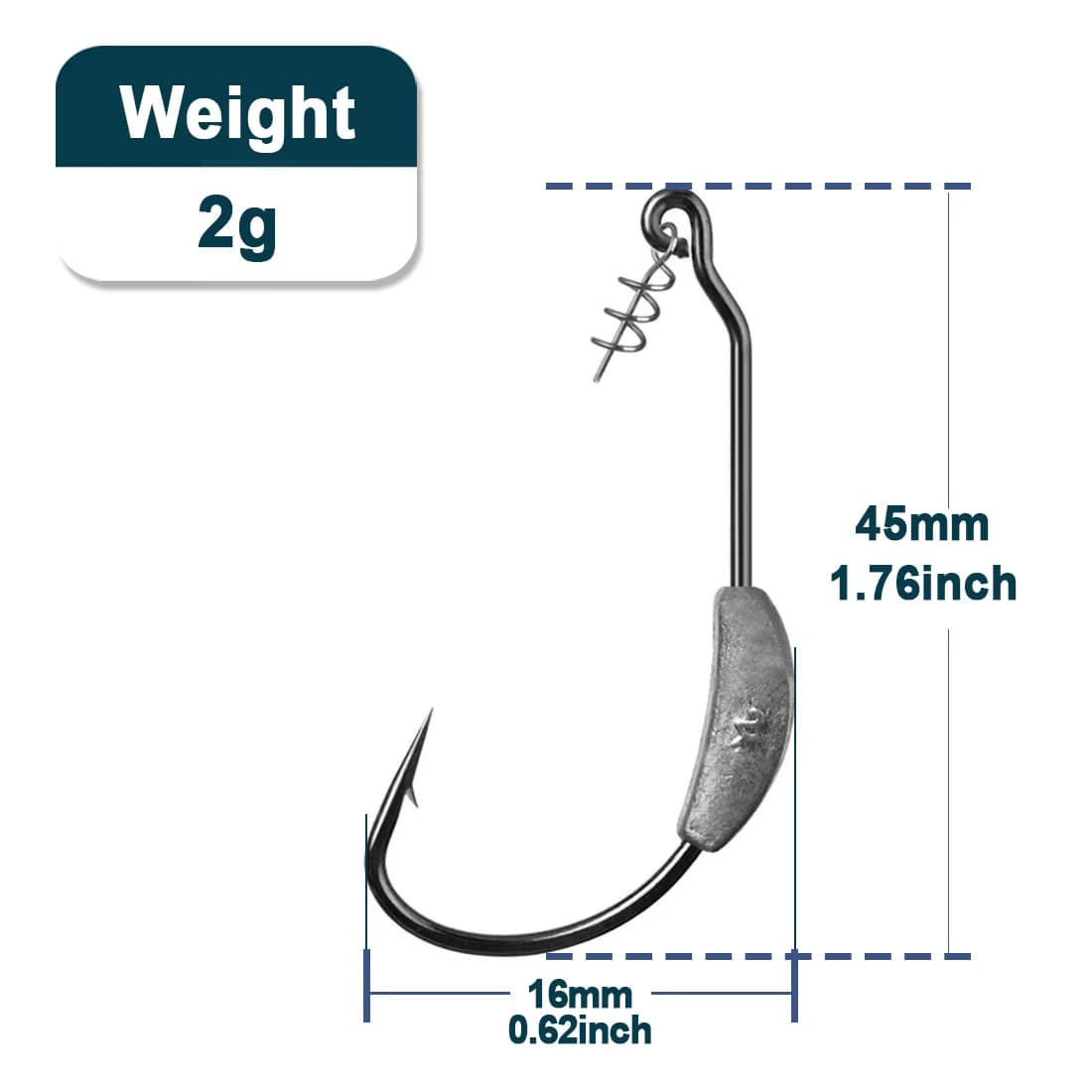 Weighted EWG Screw Hook for Soft Lures