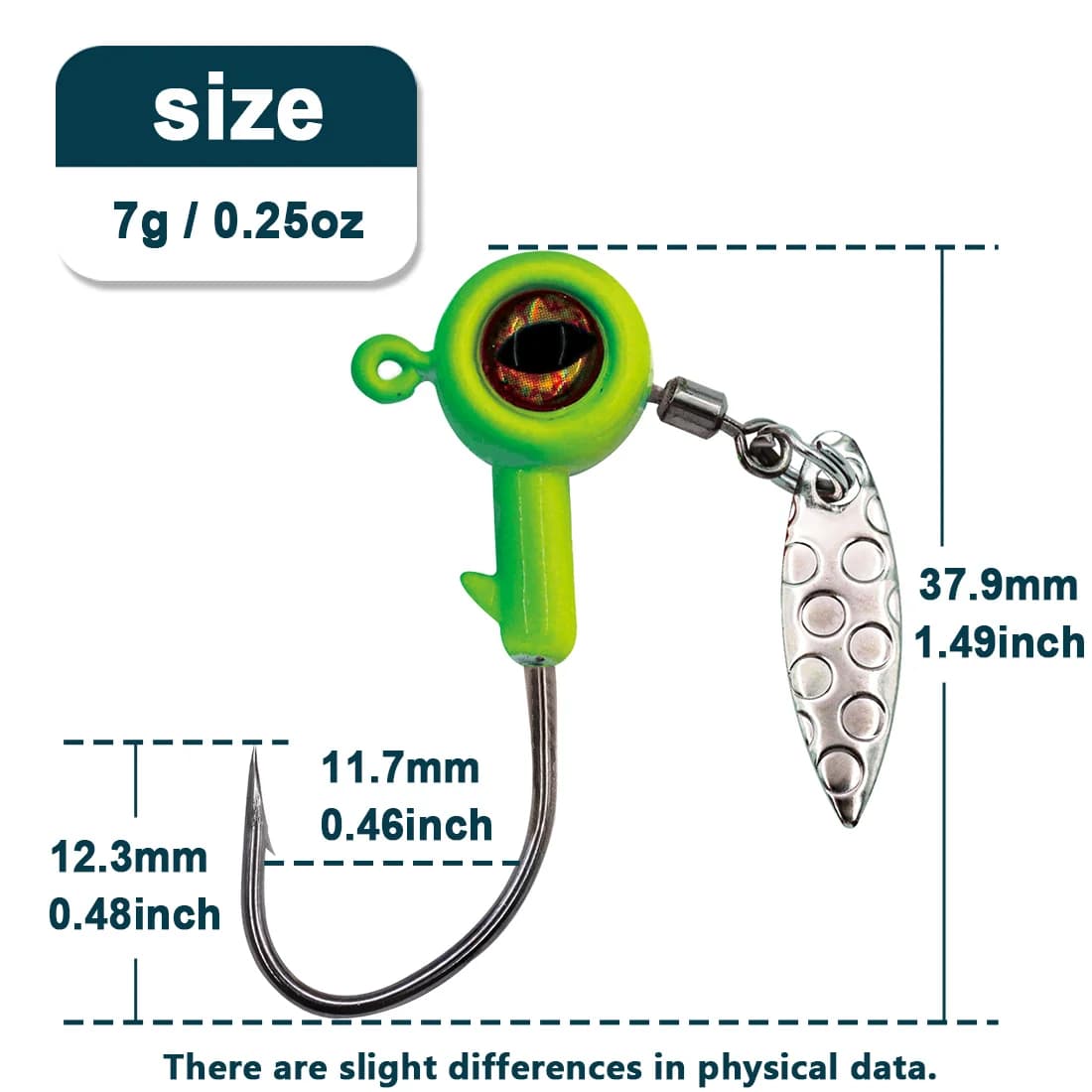 Jig Head Hooks with Willow Blade Spinner Underspin