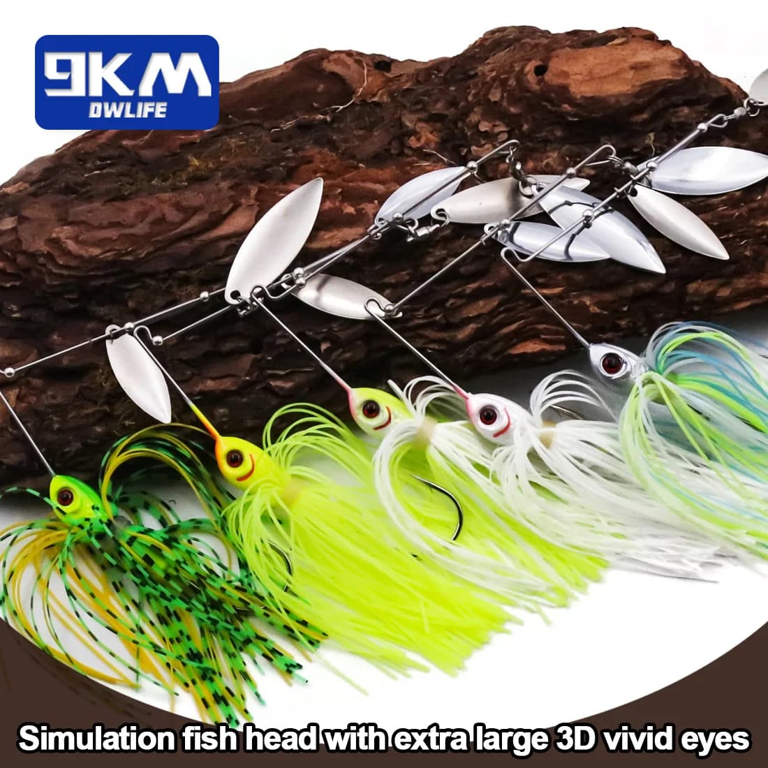 Spinnerbait Jig Lures with Blade for Bass and Trout