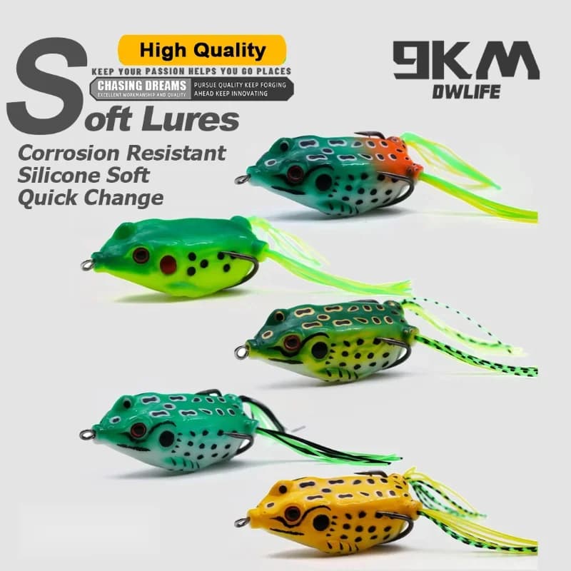 Topwater Frog Lures, PVC Fork Tail Soft Bait