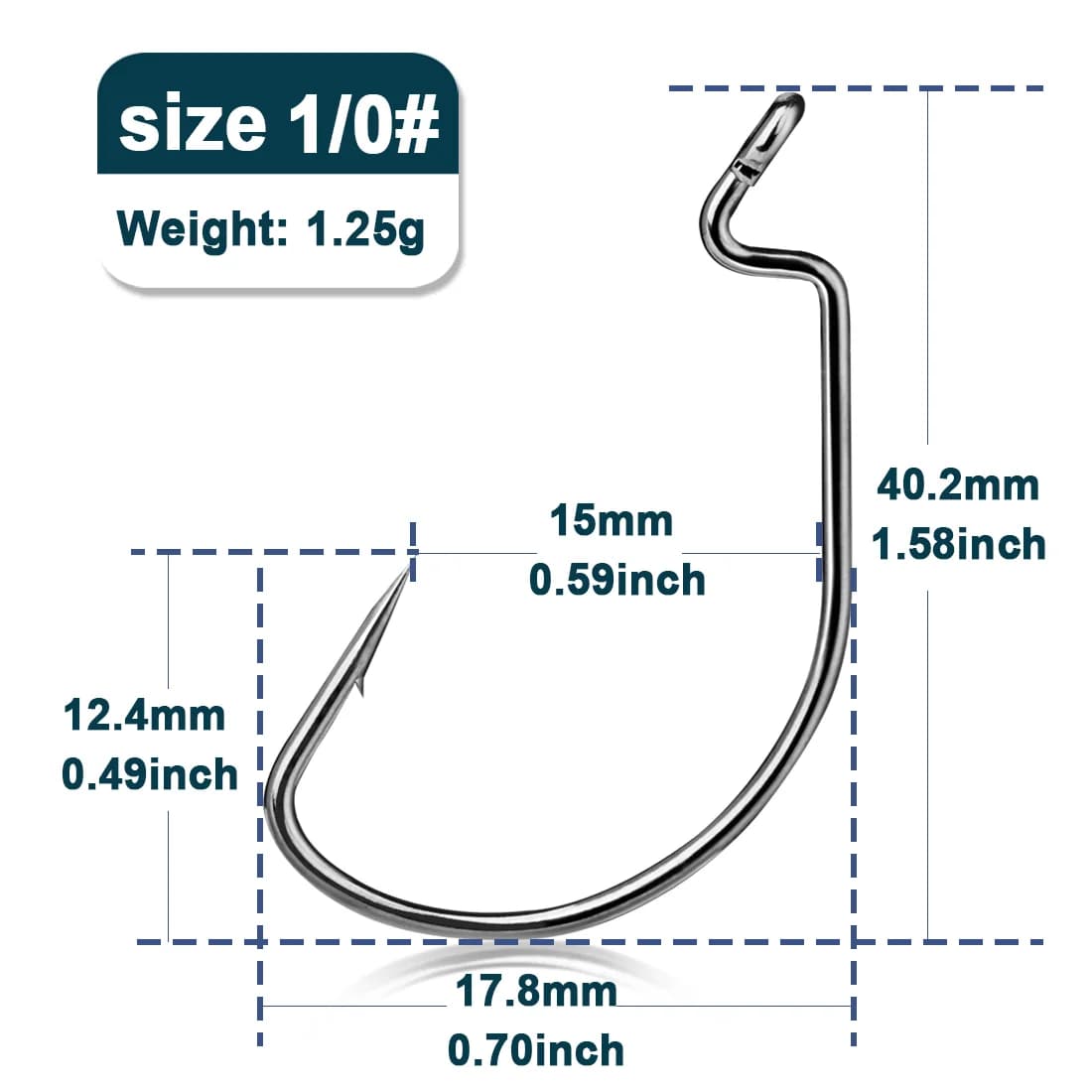 Wide Gap Offset EWG Worm Fishing Hooks