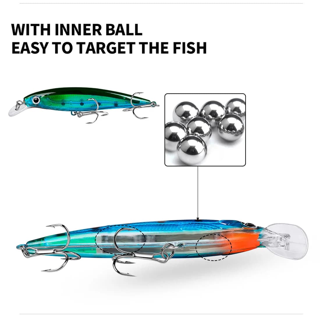 Hard Minnow Fishing Lures, 11cm 13.4g Jerkbait