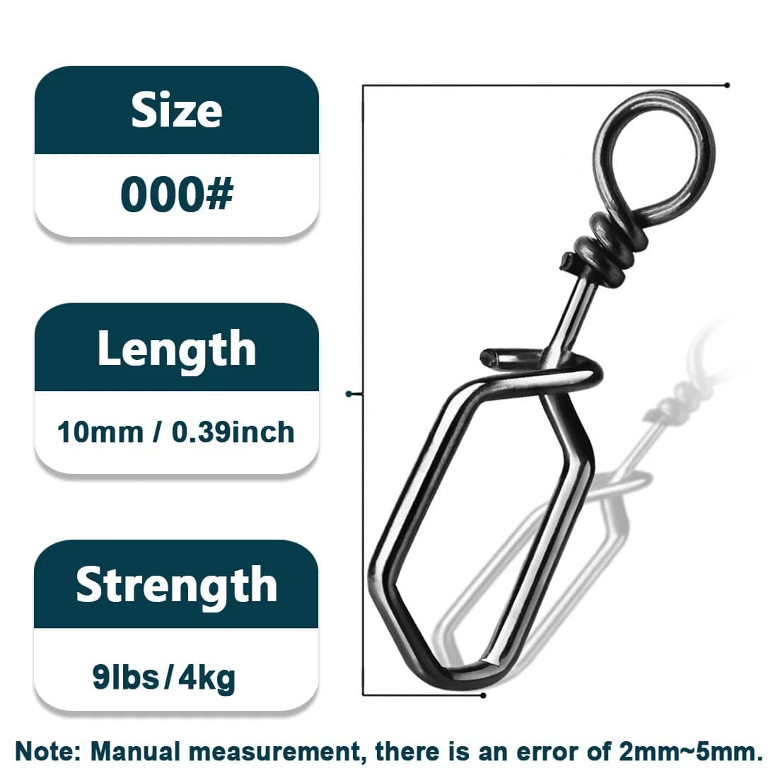 Stainless Steel Coast Lock Square Fishing Snaps, 50-200 Pcs