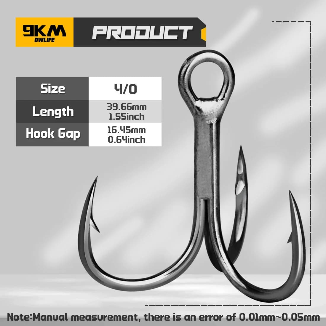 Black Saltwater Treble Fishing Hooks