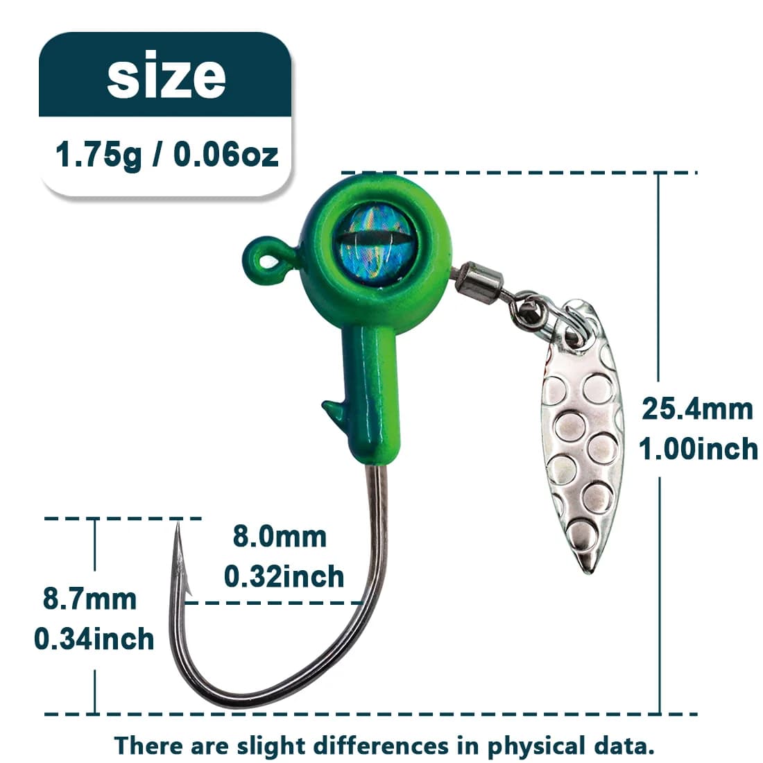 Jig Head Hooks with Willow Blade Spinner Underspin