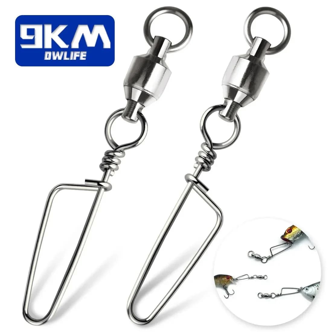 Stainless Steel Ball Bearing Fishing Swivels, 20-100 Pcs