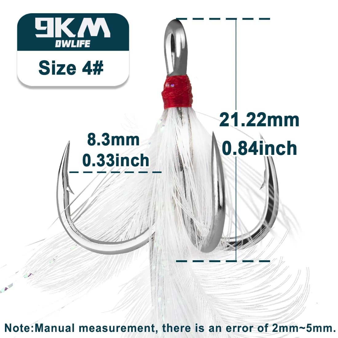 Feathered Treble Hooks for Spinner and Spoon Lures