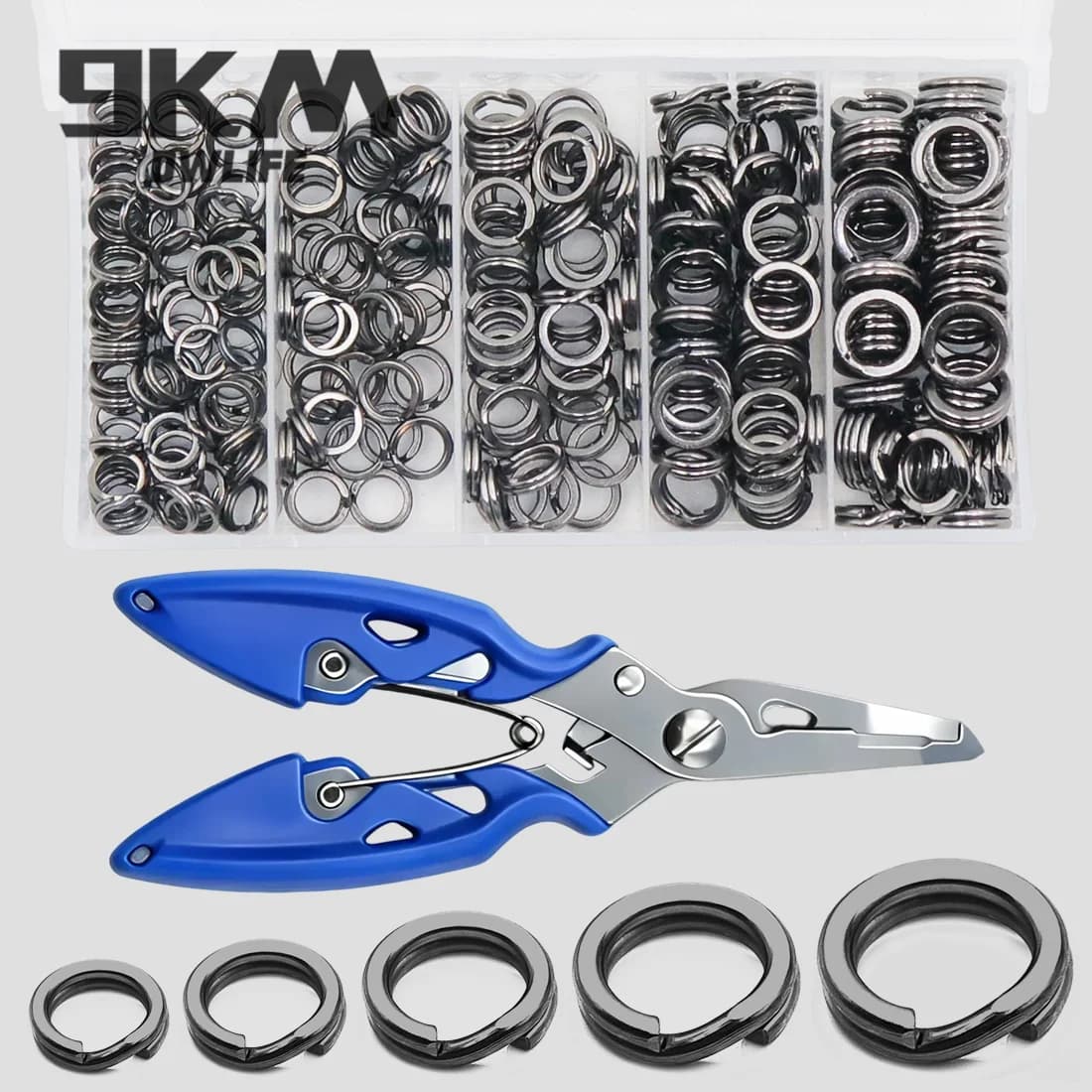 260-280pcs Stainless Steel Split Rings with Plier