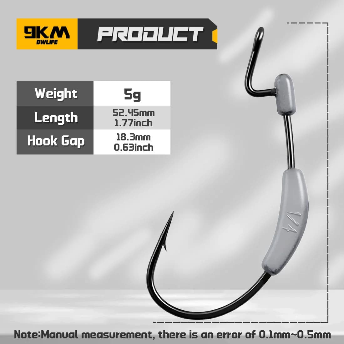 Weighted EWG Worm Hooks for Bass, 5-10 Pcs