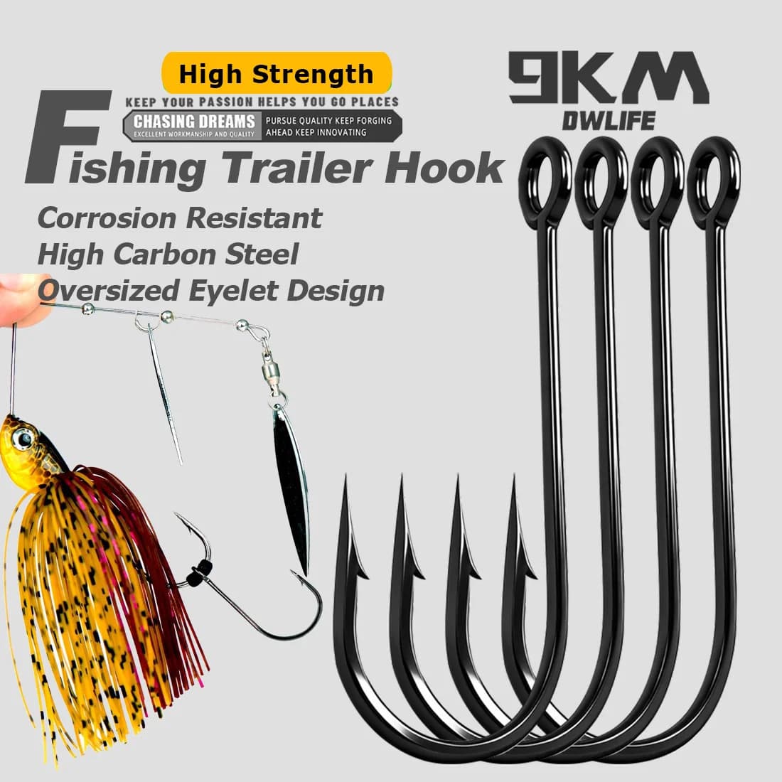 Fishing Trailer Hooks for Spinnerbaits, 50-200pcs